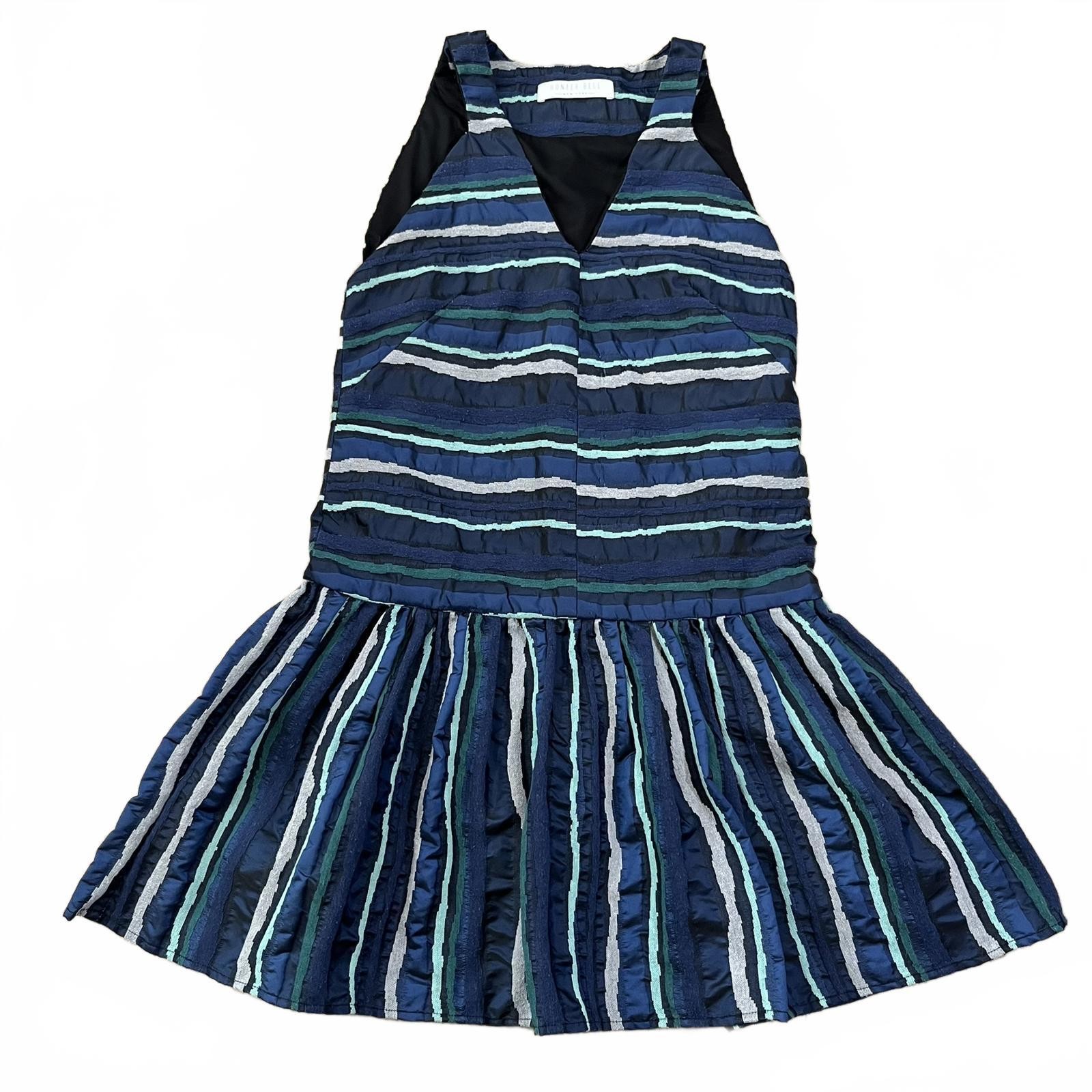 Hunter Bell Blue Striped Sleeveless Dress Size XS
