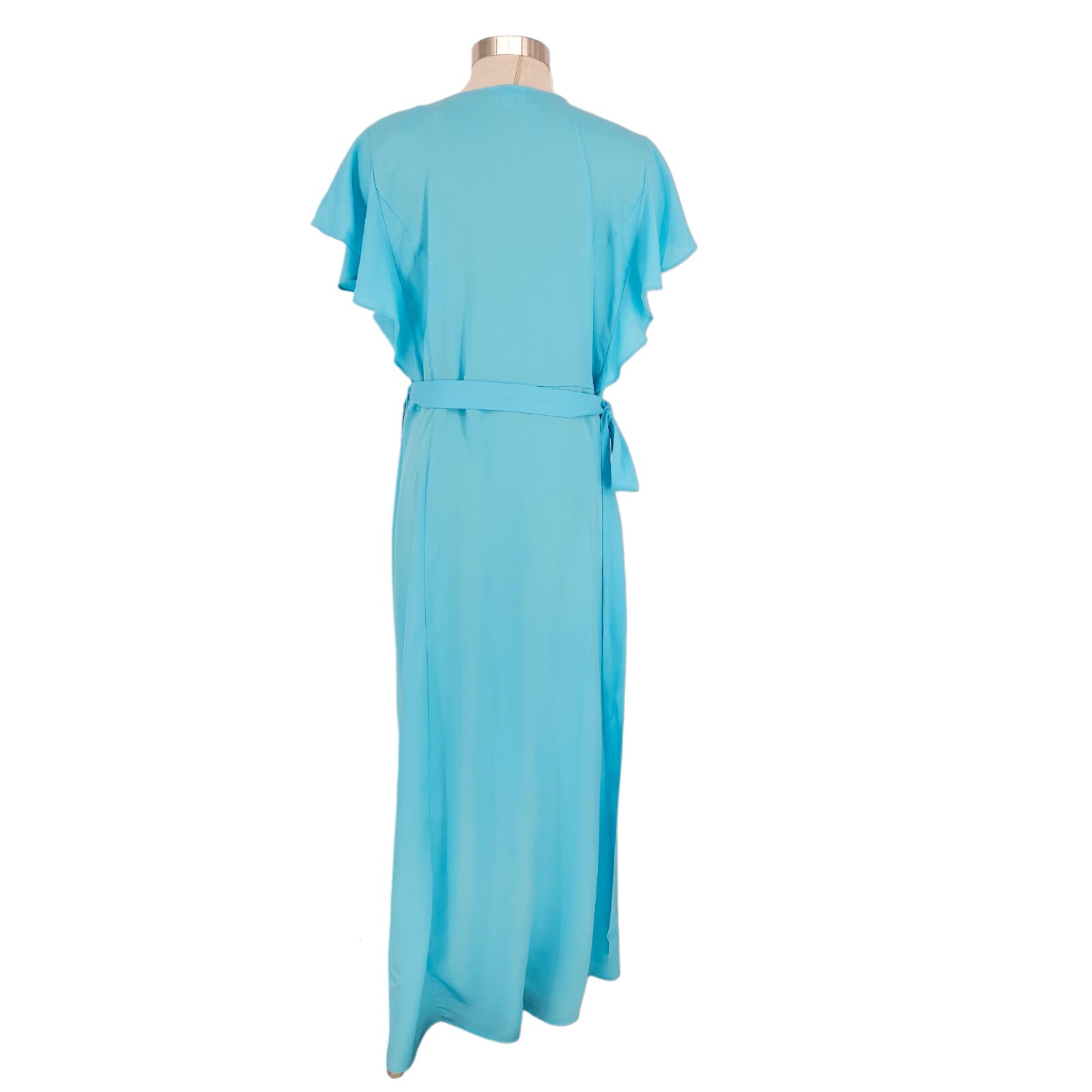 Charter Club HiLo Midi Wrap Dress Pool Blue Short Sleeve V Neck NWT Womens 2XL