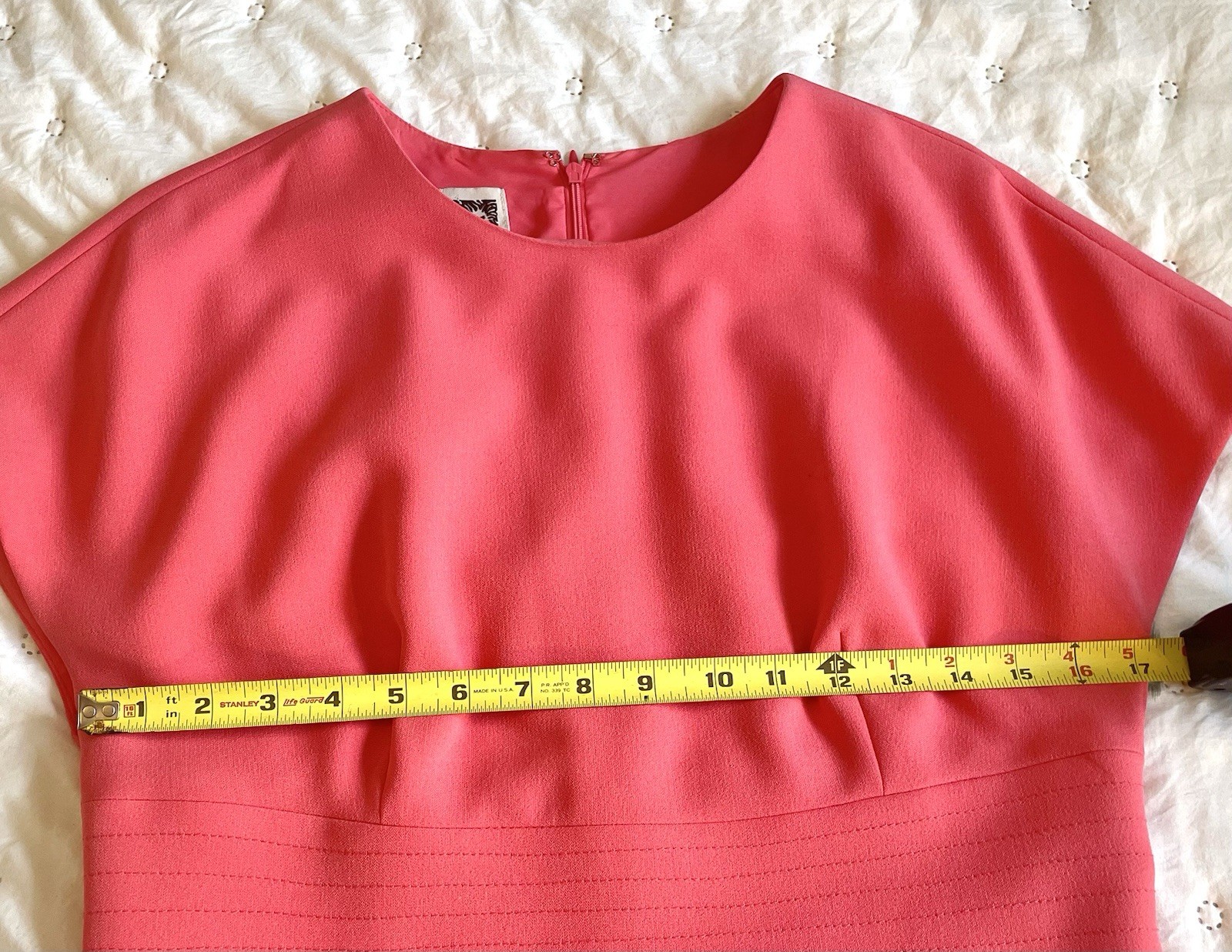 Anne Klein Pink/Melon Solid Sheath Dress Size 8 Zipper