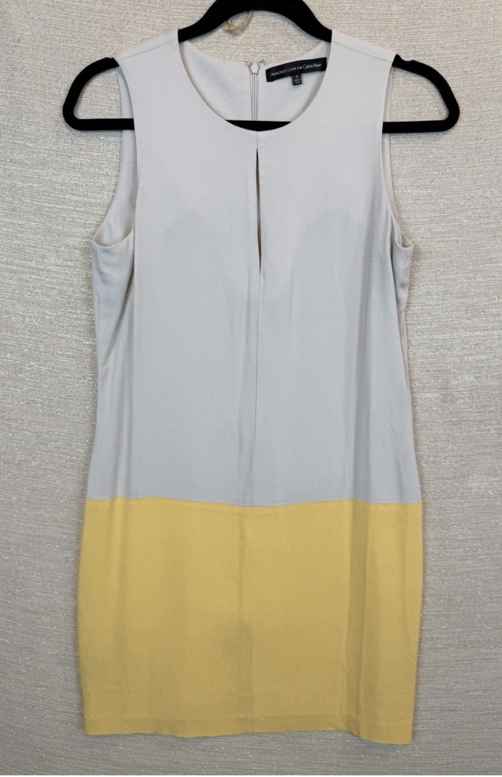 Francisco Costa for Calvin Klein Size 6 Dress Sleeveless Color Block Prep Shift