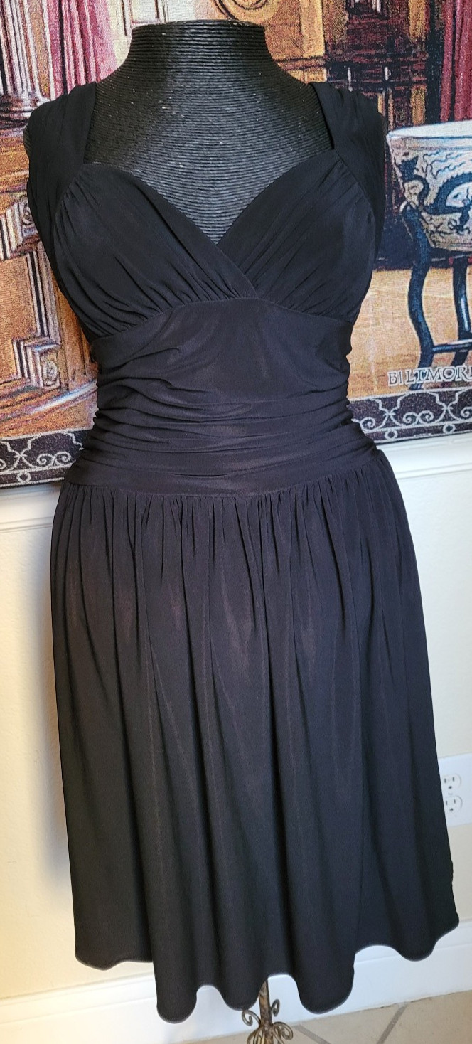 Night Way Black Ruched Sweetheart Criss-Cross Open-Back Cocktail Party Dress 10