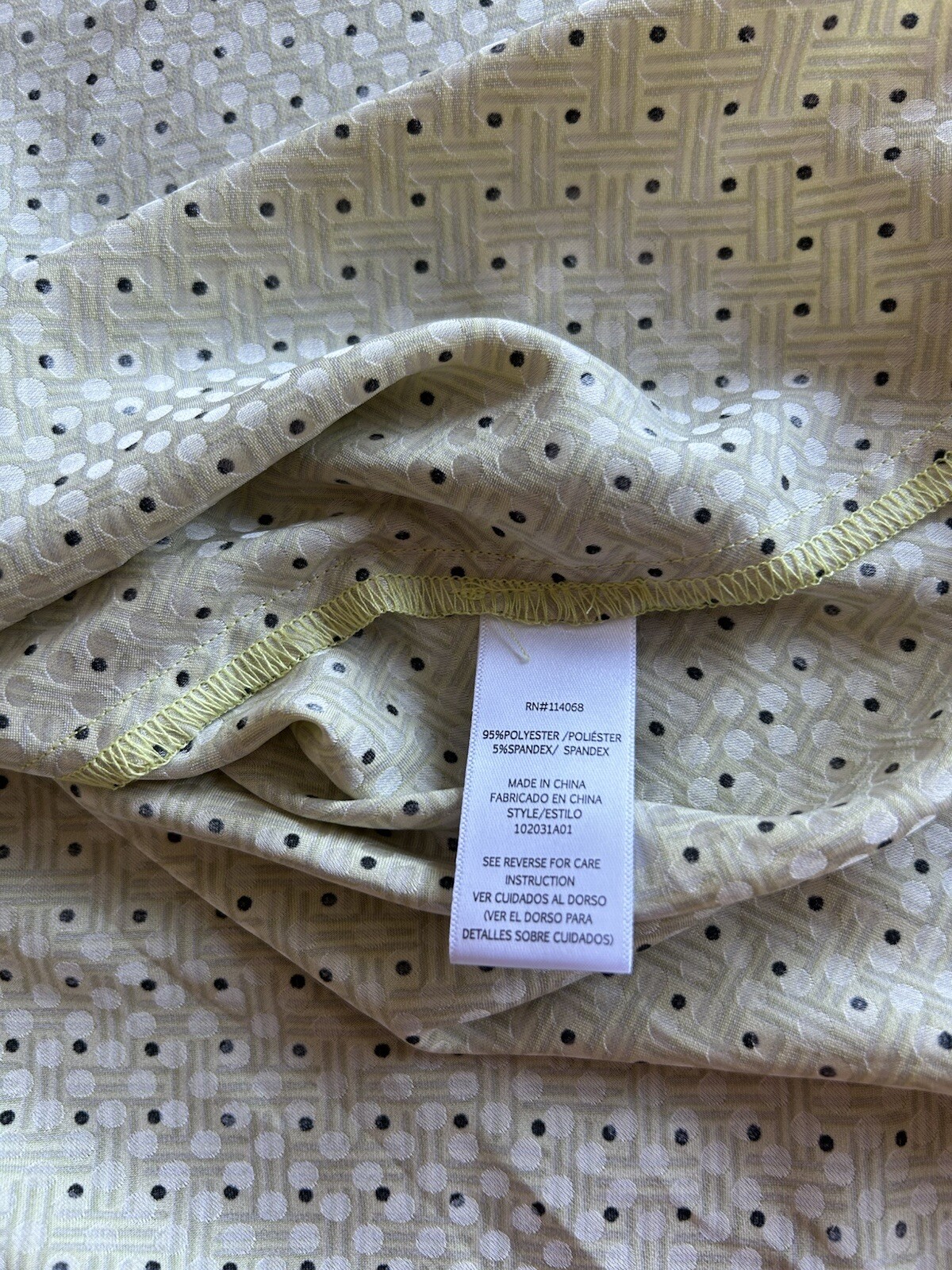 Love Whit by Whitney Port Citron Dot Tie Waist Polka Dot Maxi Dress Size Small