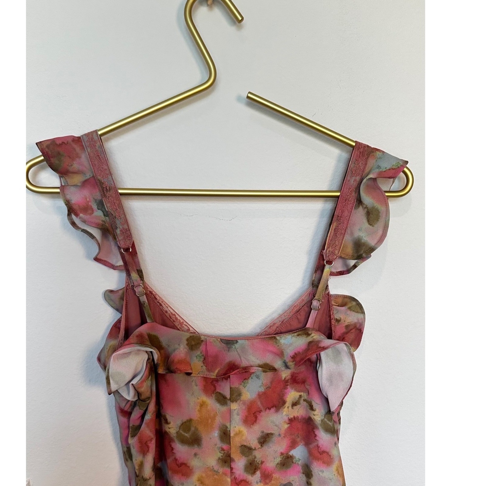 NWT Steve Madden Versailles Floral Ruffle Dress Asymmetric Georgette Lace