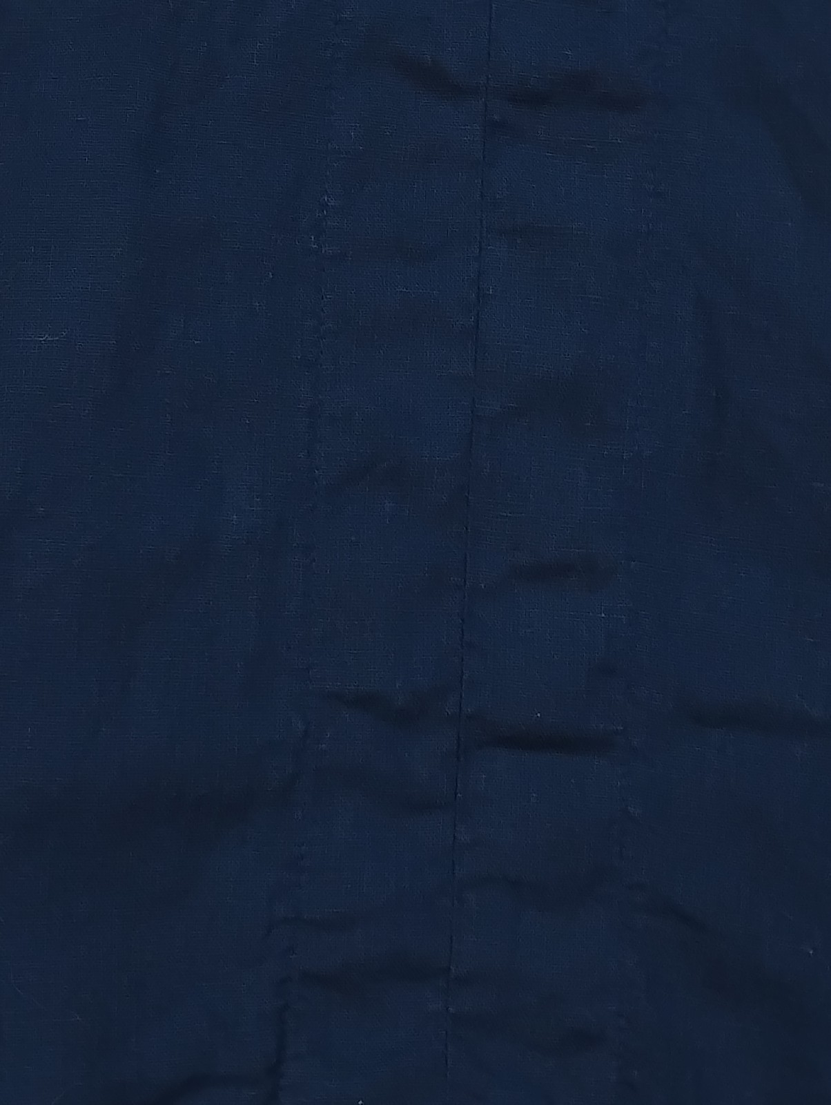 Terzo Millennio Navy Linen Blend V-Neck Tunic Dress Lg Made in Italy 3/4 Sleeve