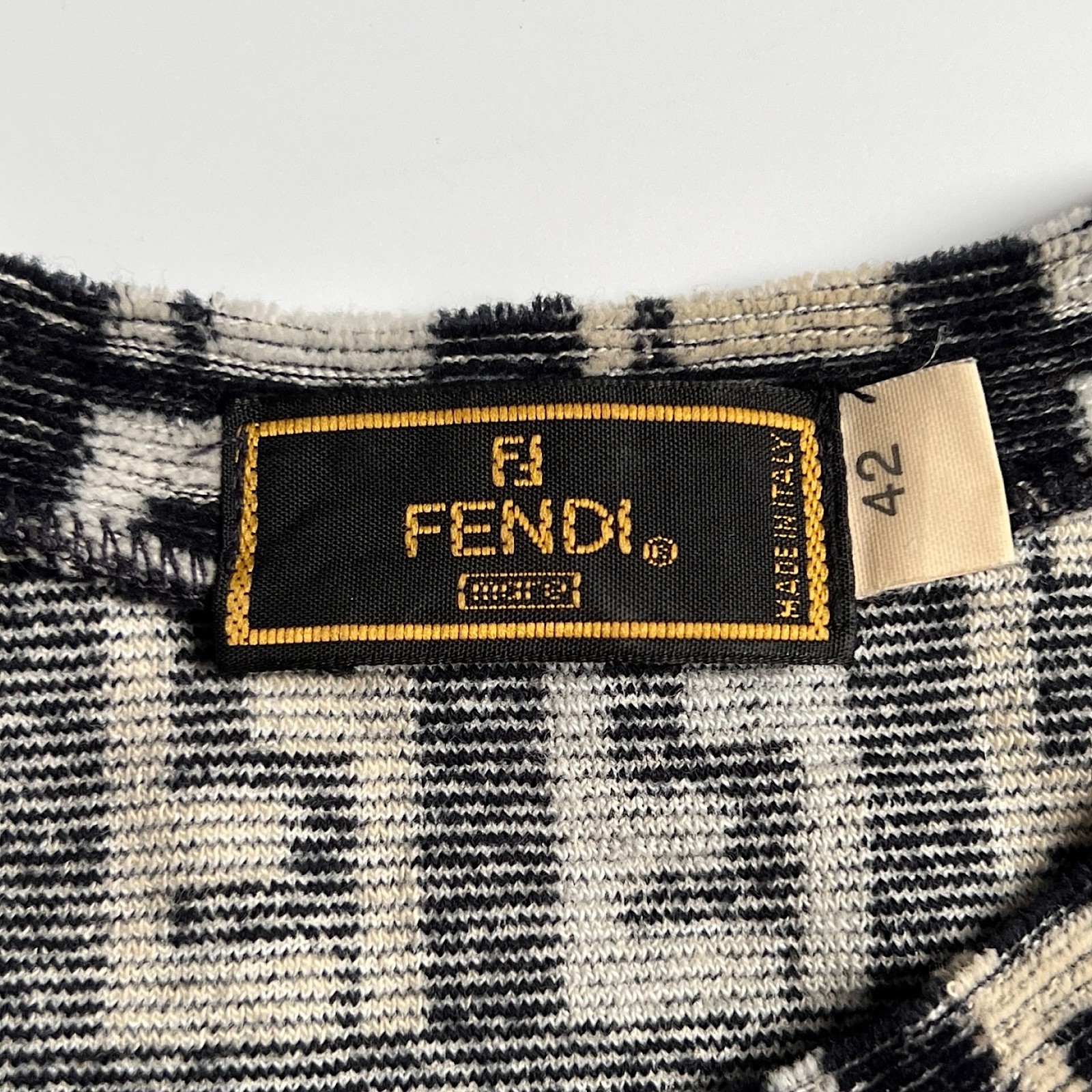 Fendi Zucca Dress Logo Monogram Towelling Vintage Zucchino FF Monogram Black