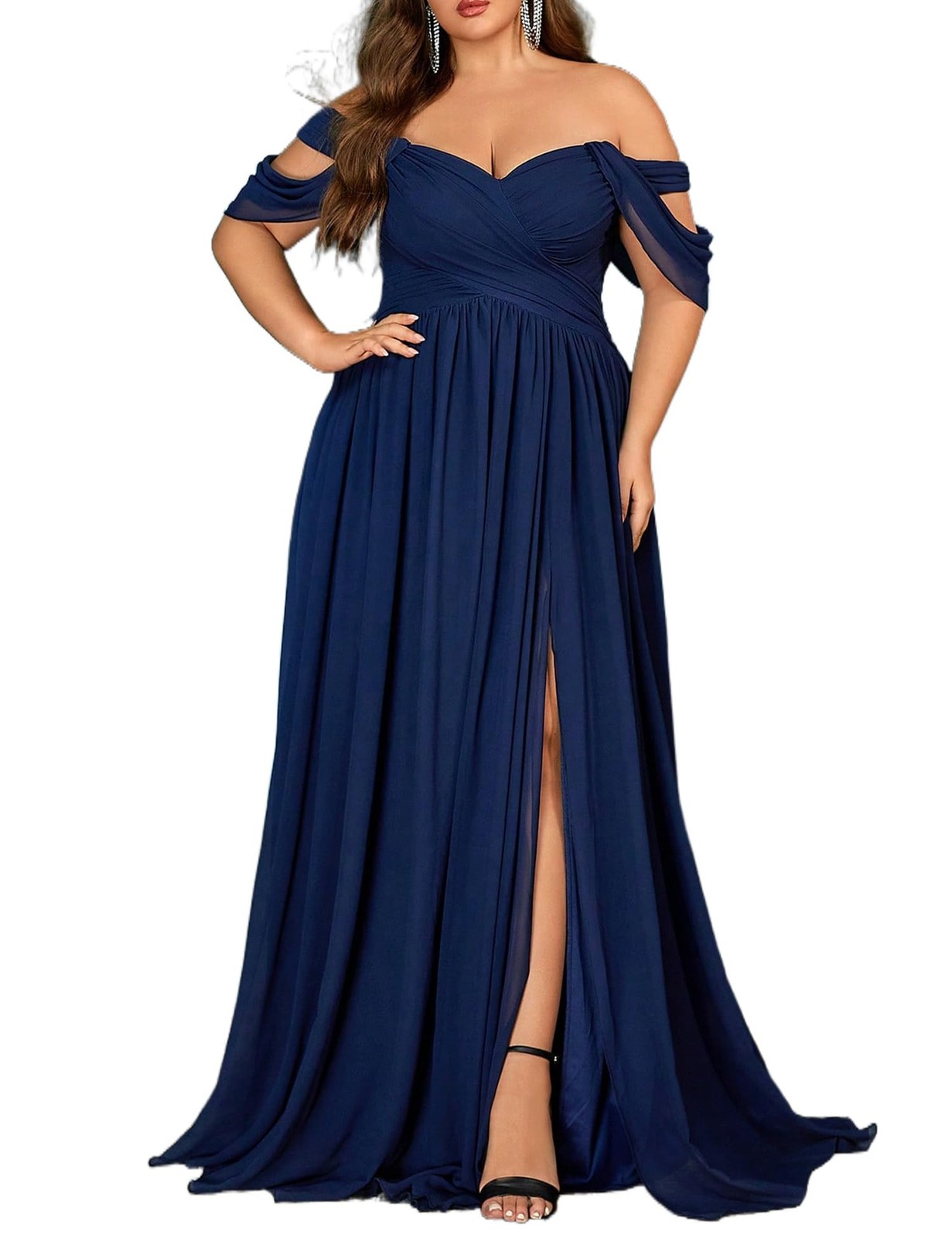 Women’s Daily Plus Size Dresses A Line Chiffon Bridesmaid Maxi Dress