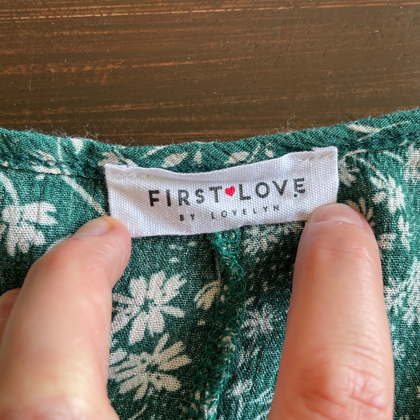 First Love by Lovelyn Green Garden Floral Wrap Maxi Dress Long Smocked Cuffs XL
