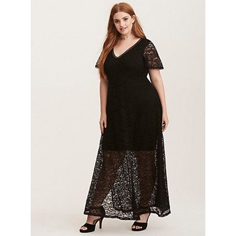Torrid Womens Lace Babydoll Maxi Dress Plus Size 14 Whimsygoth Wedding Guest