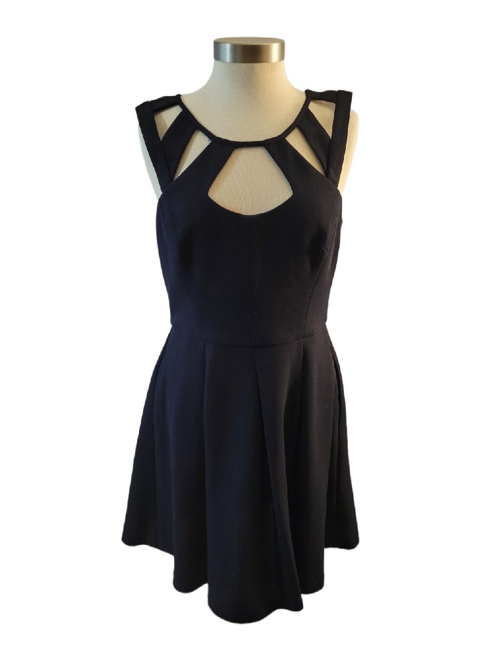 Betsey Johnson A Line Cut Out Dress Size 12 Very Dark Blue Navy