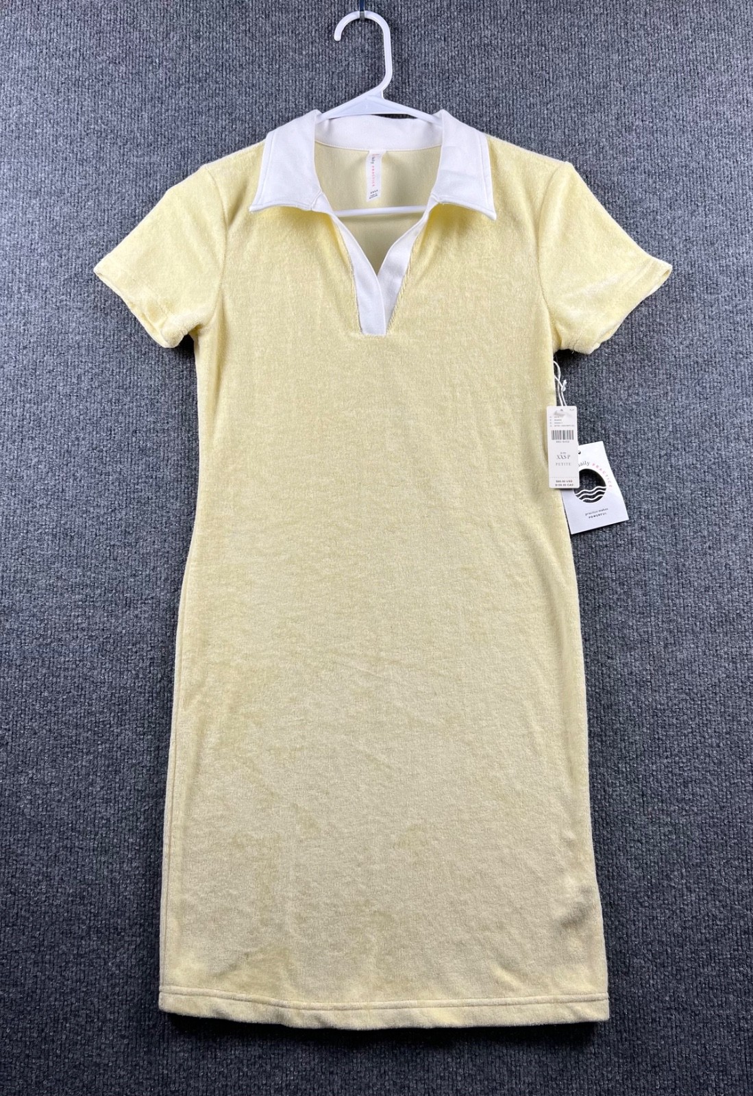 Anthropologie Daily Practice Dress Sz XXS P Yellow Team Spirit Polo Terry Mini