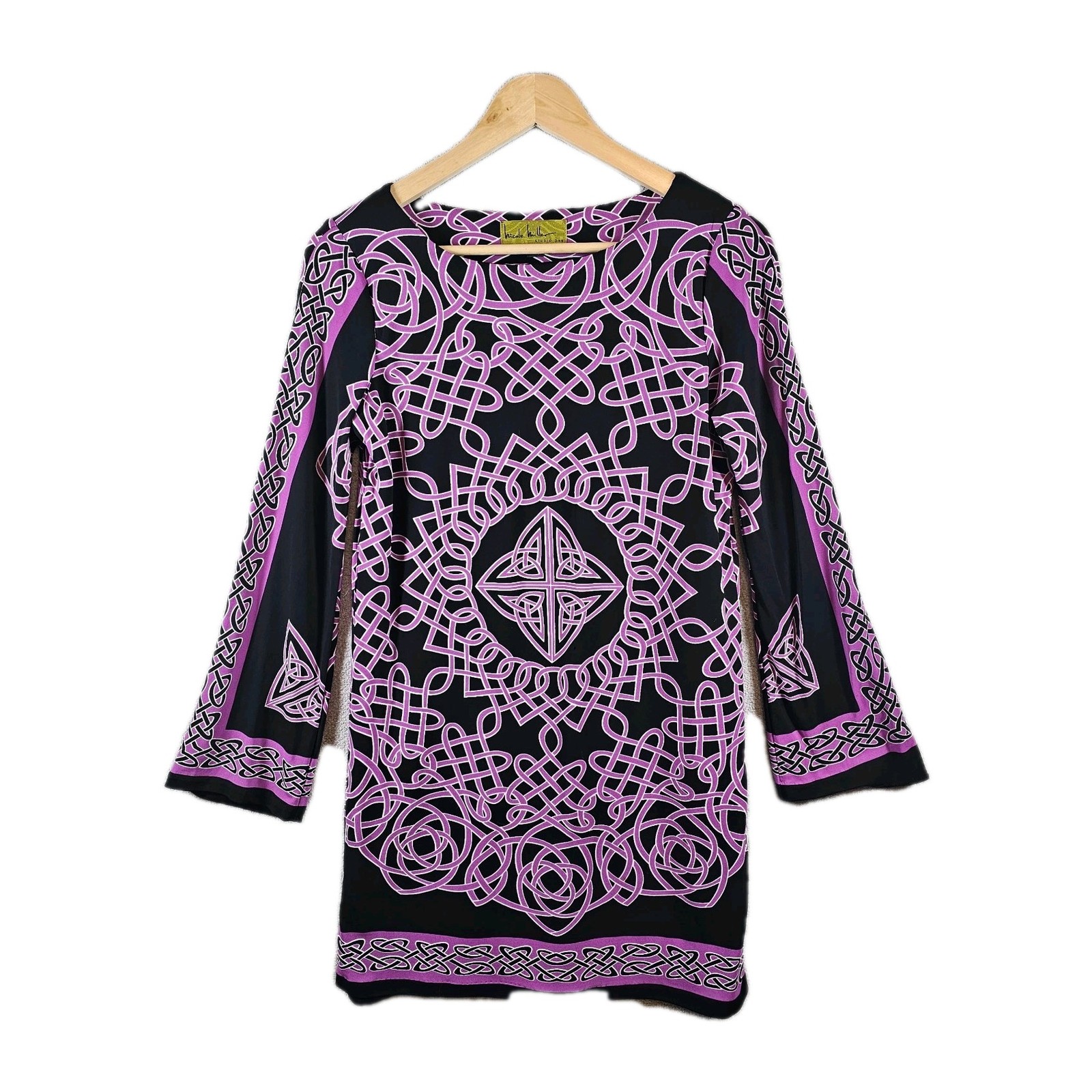 Nicole Miller Celtic Long Sleeve Tunic Dress Religious Career Size P (See Meas.)
