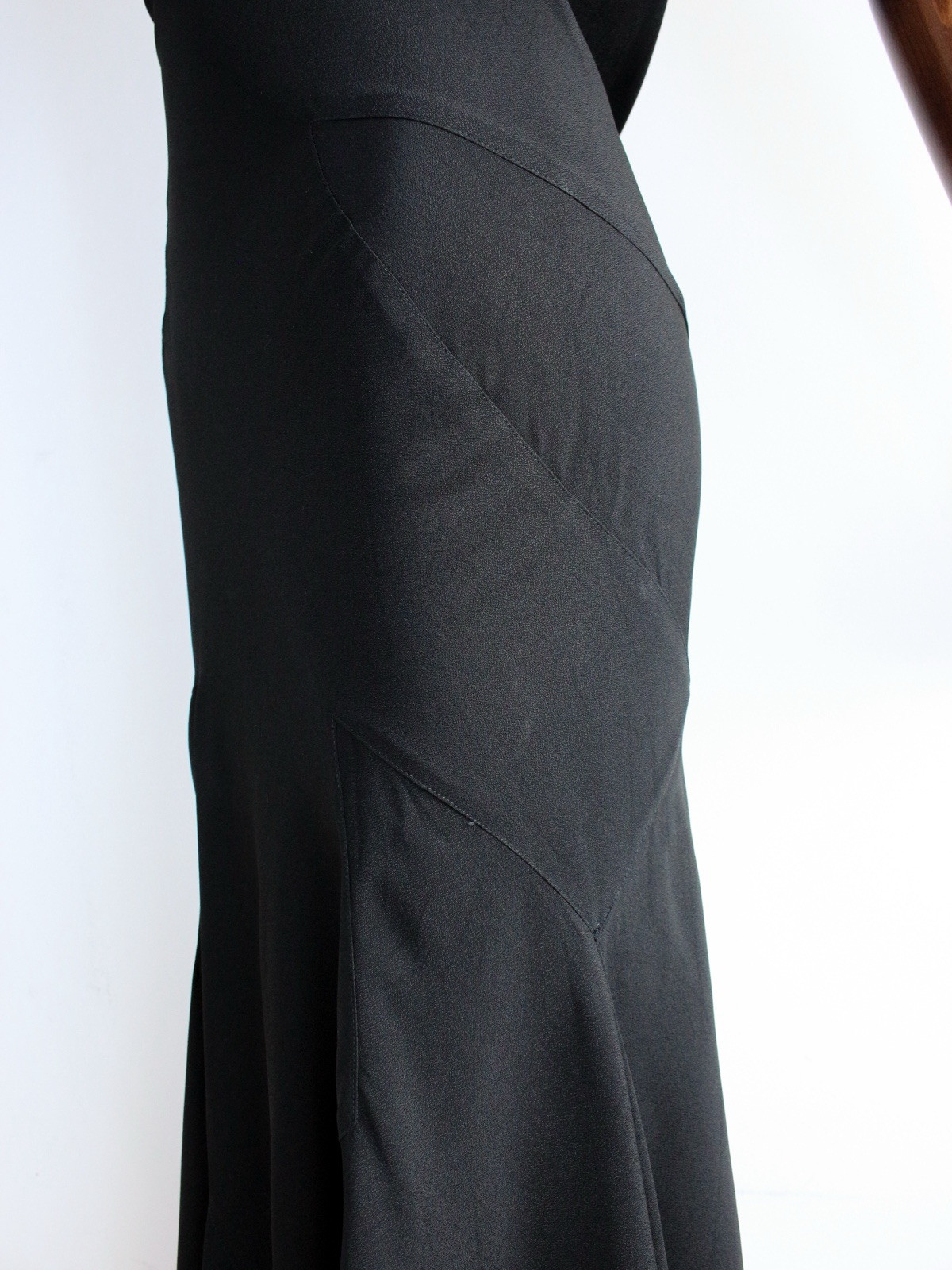 John Galliano Autumn/Winter 1988 ‘Hairclips’ Runway Black Bias Cut Crêpe Gown