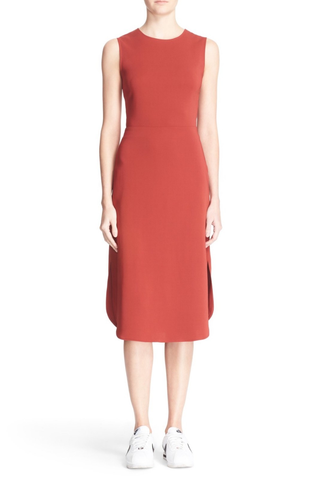 A.L.C. Jocelyn Orange Cutout Open Back Crepe Stretch Tulip Hem Midi Dress 6 = S