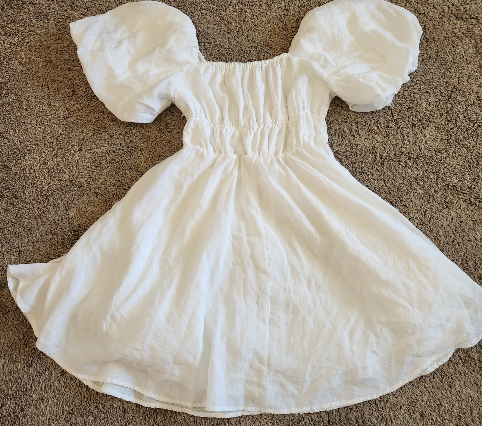Fracesca White Mini Dress Fairy Style For Woman Size M