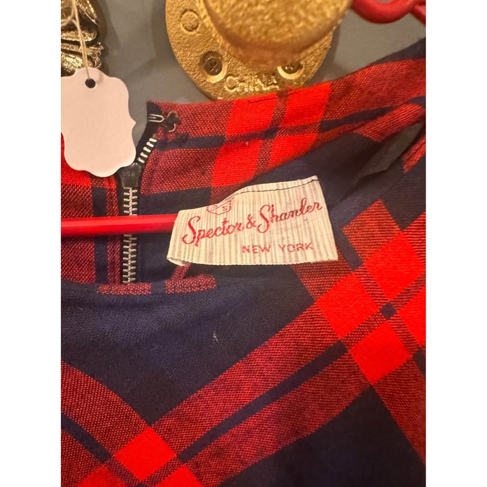 👗❤️ Vintage Spector & Shander New York Red Plaid Dress ❤️👗