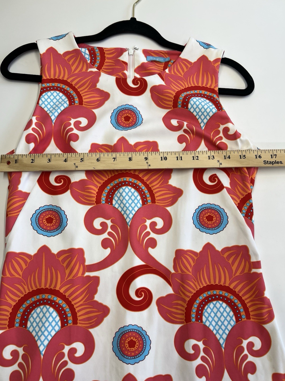 J. McLaughlin Dress Shift Sheath Catalina Cloth Sleeveless Sz Small