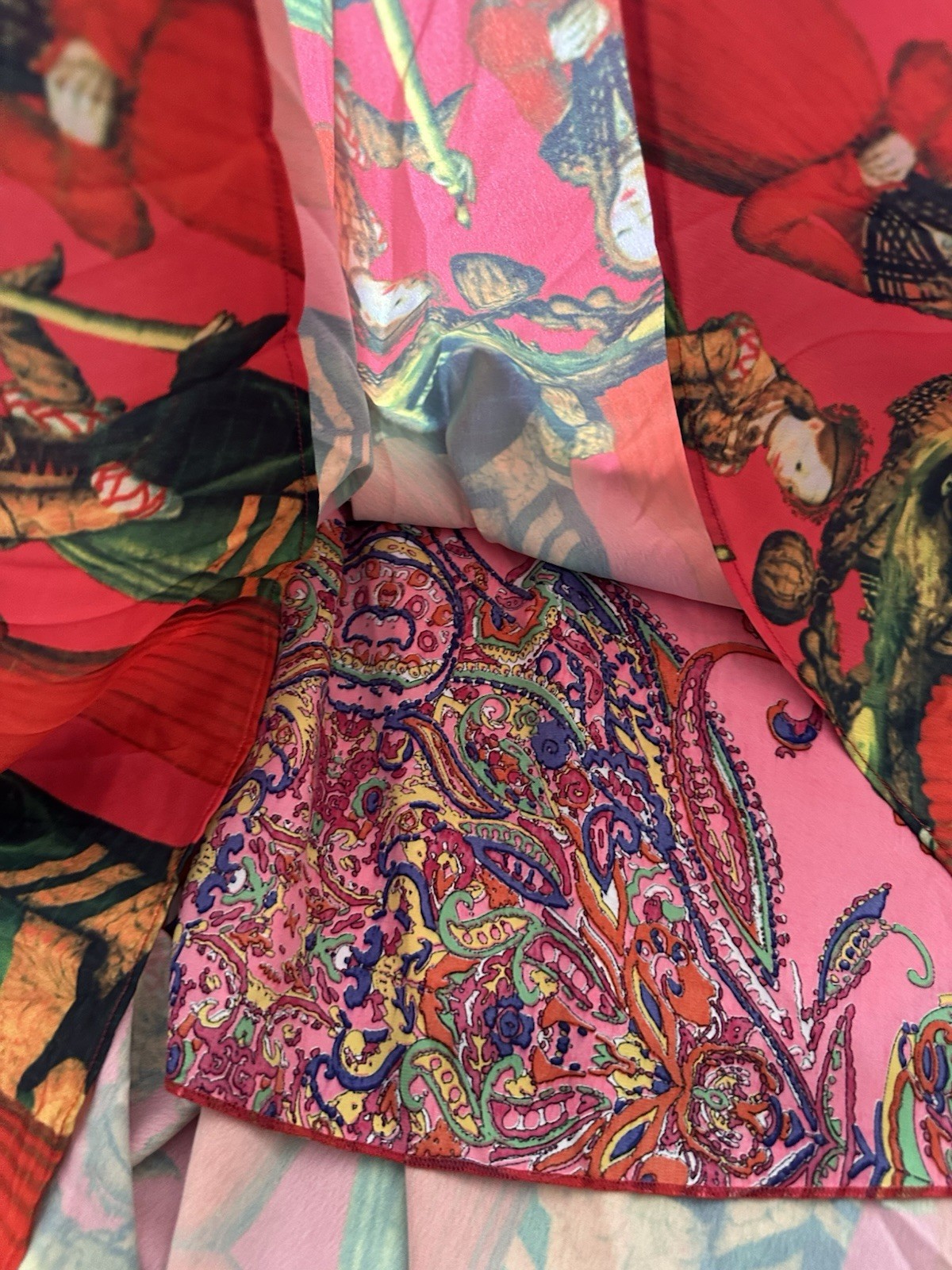 Boho Red Multicolor Embroidered Layered Maxi Dress Paisley