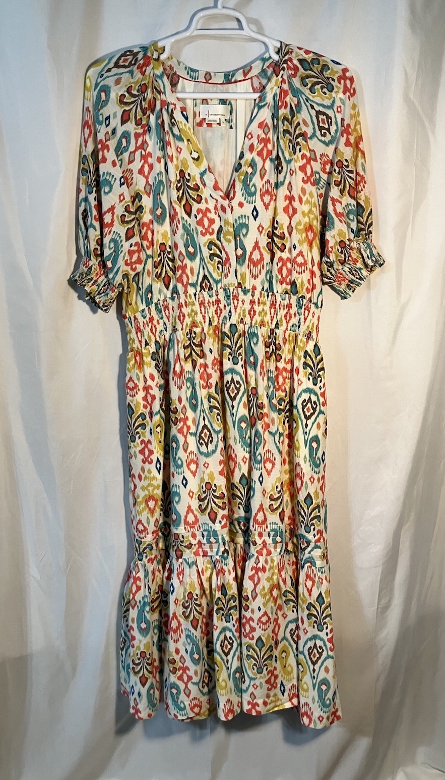 Anthropologie Maxi Dress XL Nancy Print Felipa Ikat-inspired Pattern