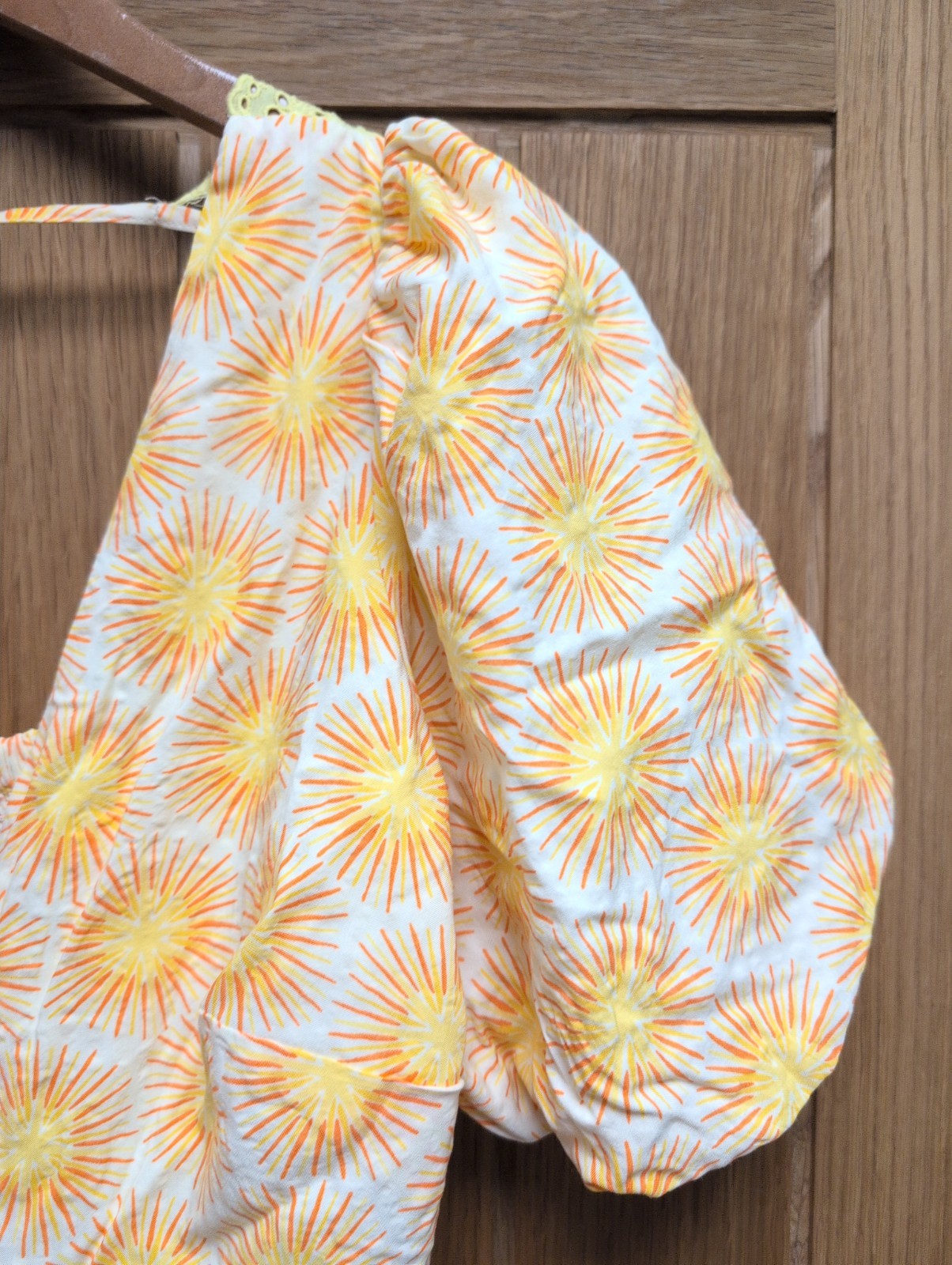NWT Oliver Bonas Yellow Orange Pattern Button Sundress Size 6