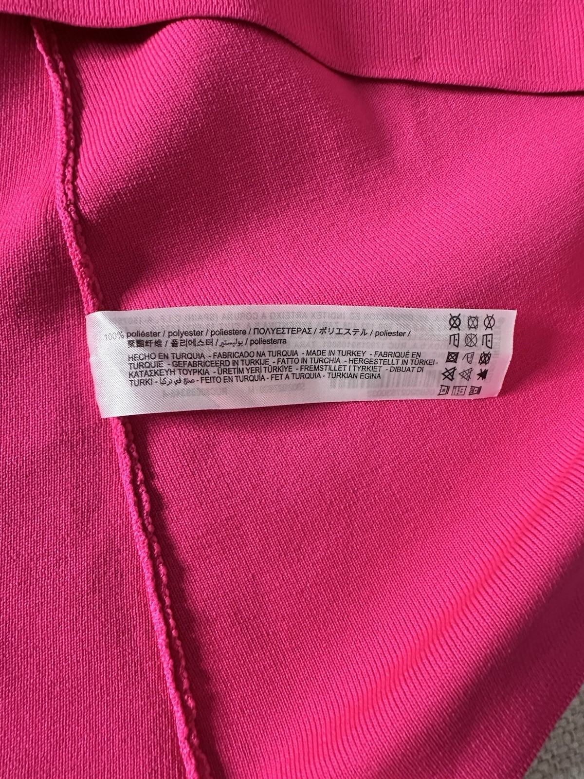 NEW Zara Hot Pink Knit Square Neck Ribbed A-Line Bodycon Barbiecore Mini Dress M