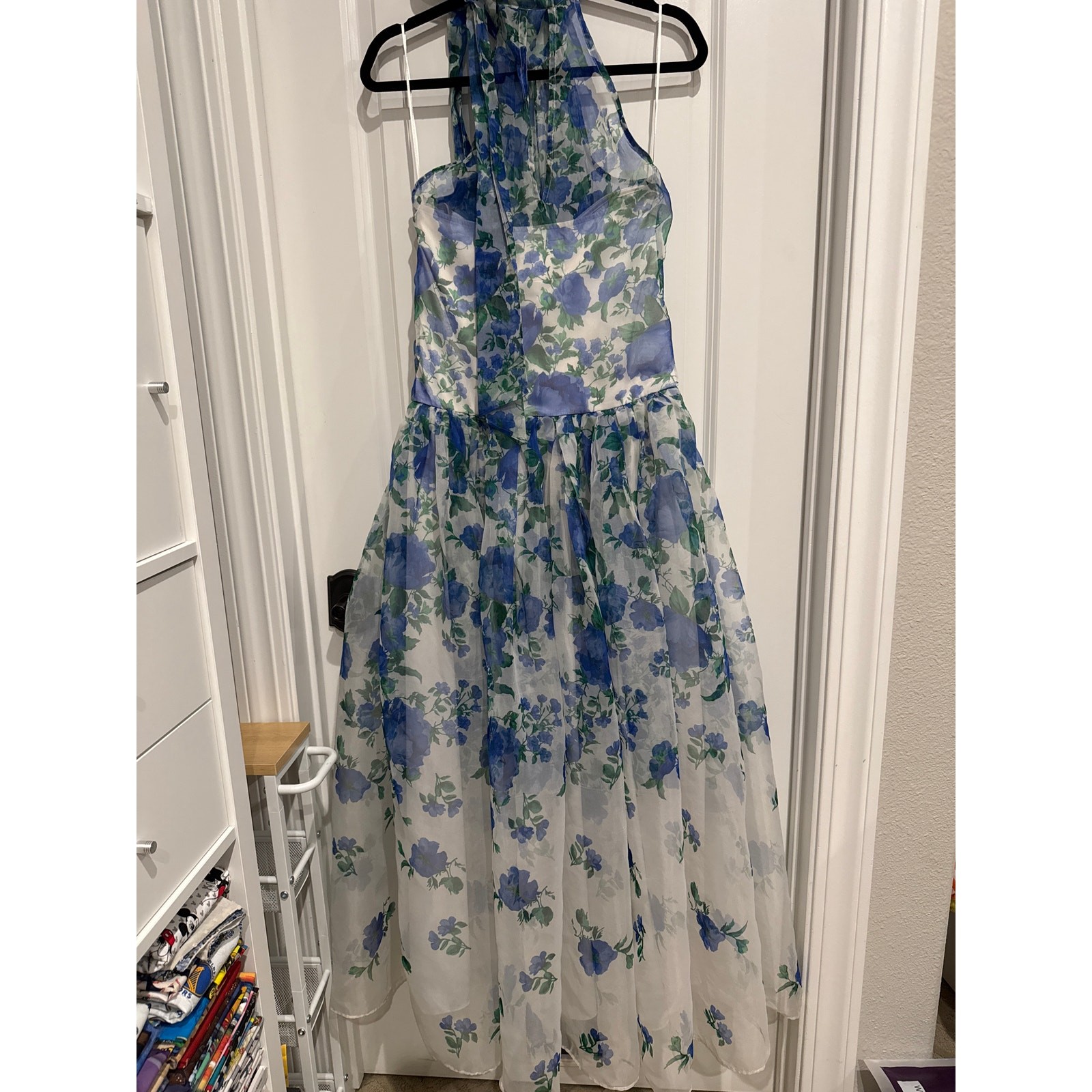 MSRP: $248 ✨ BHLDN Kendall High-Neck Scarf Floral Organza Maxi Dress | Size S/M✨