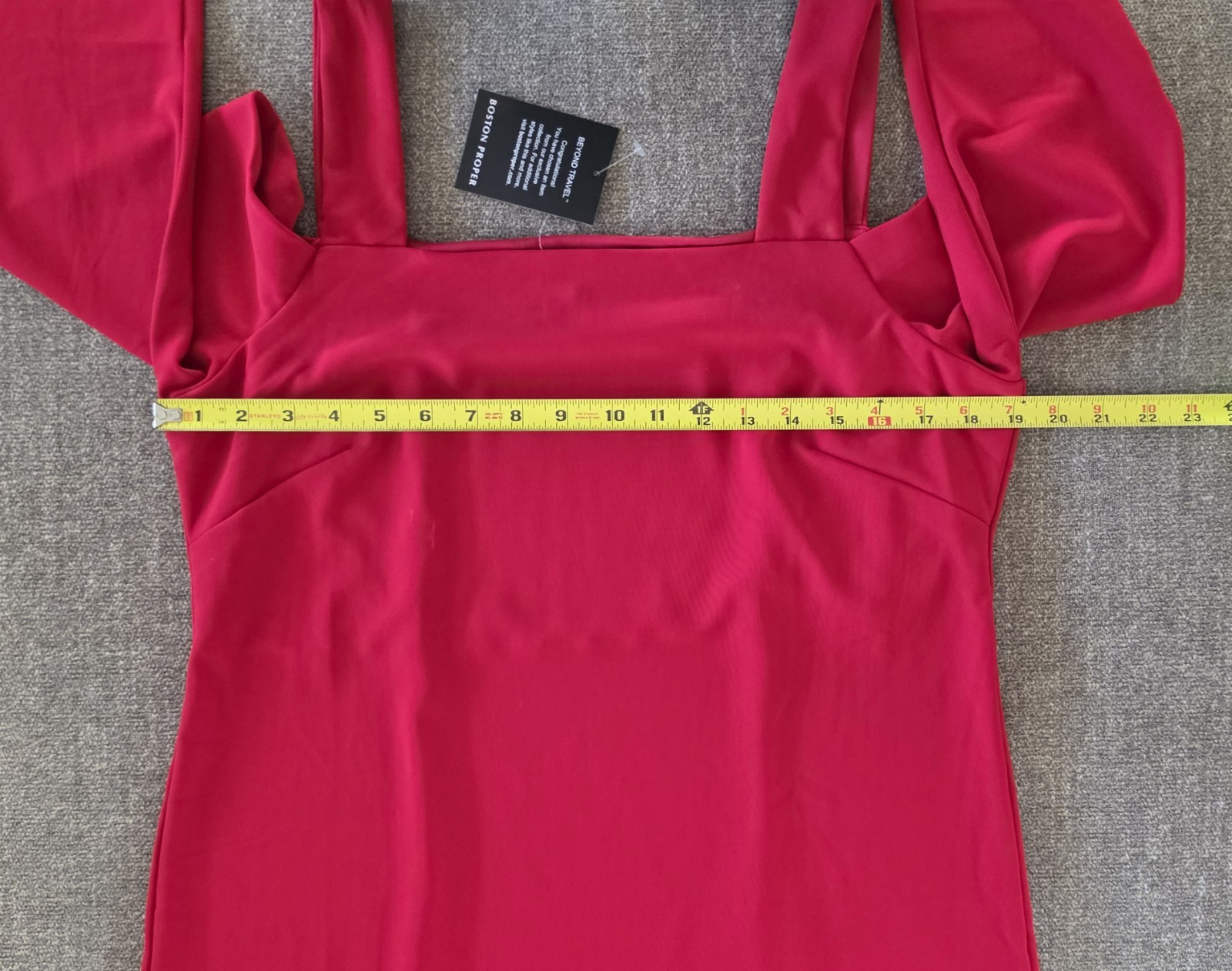Boston Proper Beyond Travel Cold Shoulder Three Quarter Sleeve Red Dress NWT