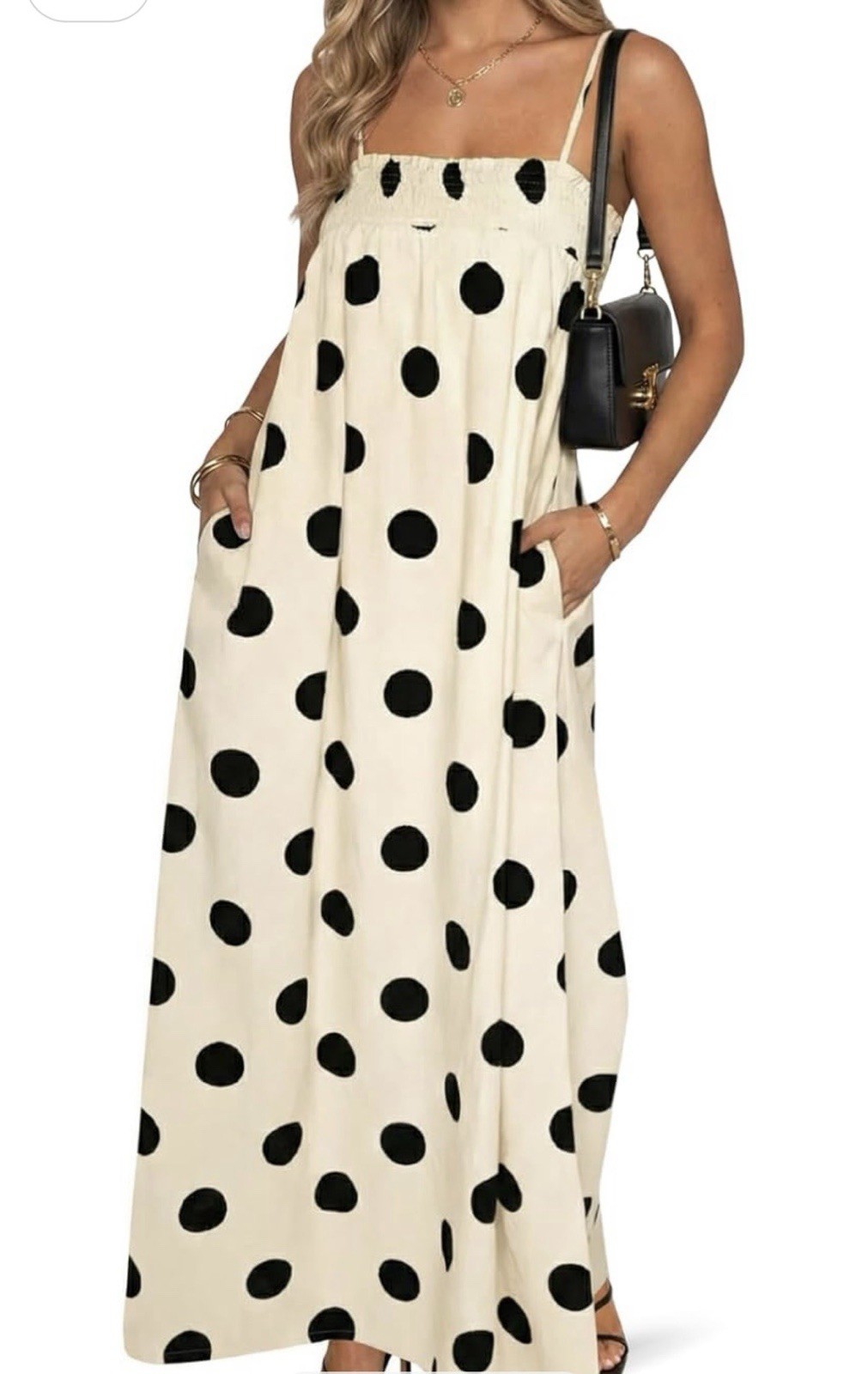 Women’s Polka Dot Dress Ivory-black Size xL