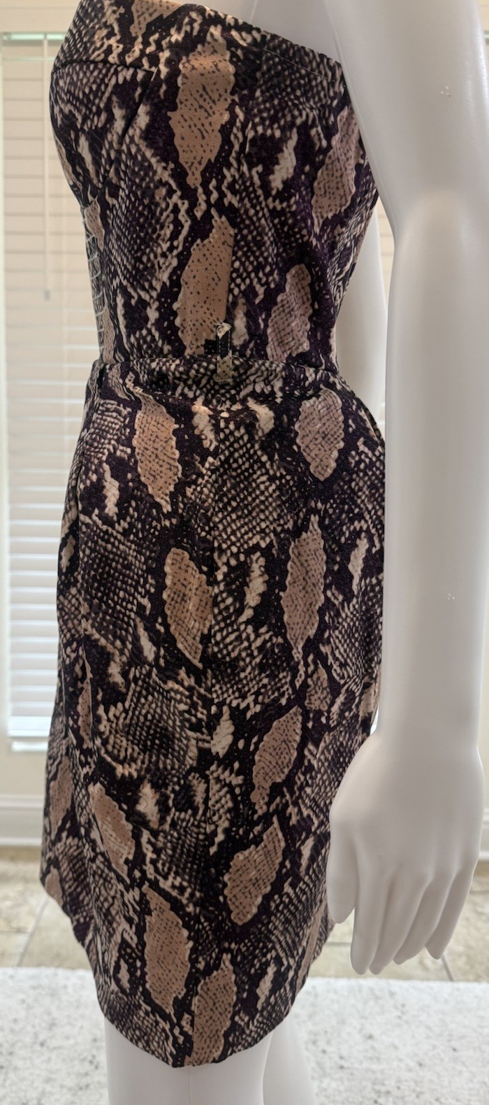Forever Unique Vintage Bandeau Python Tulip Mini Dress Size12