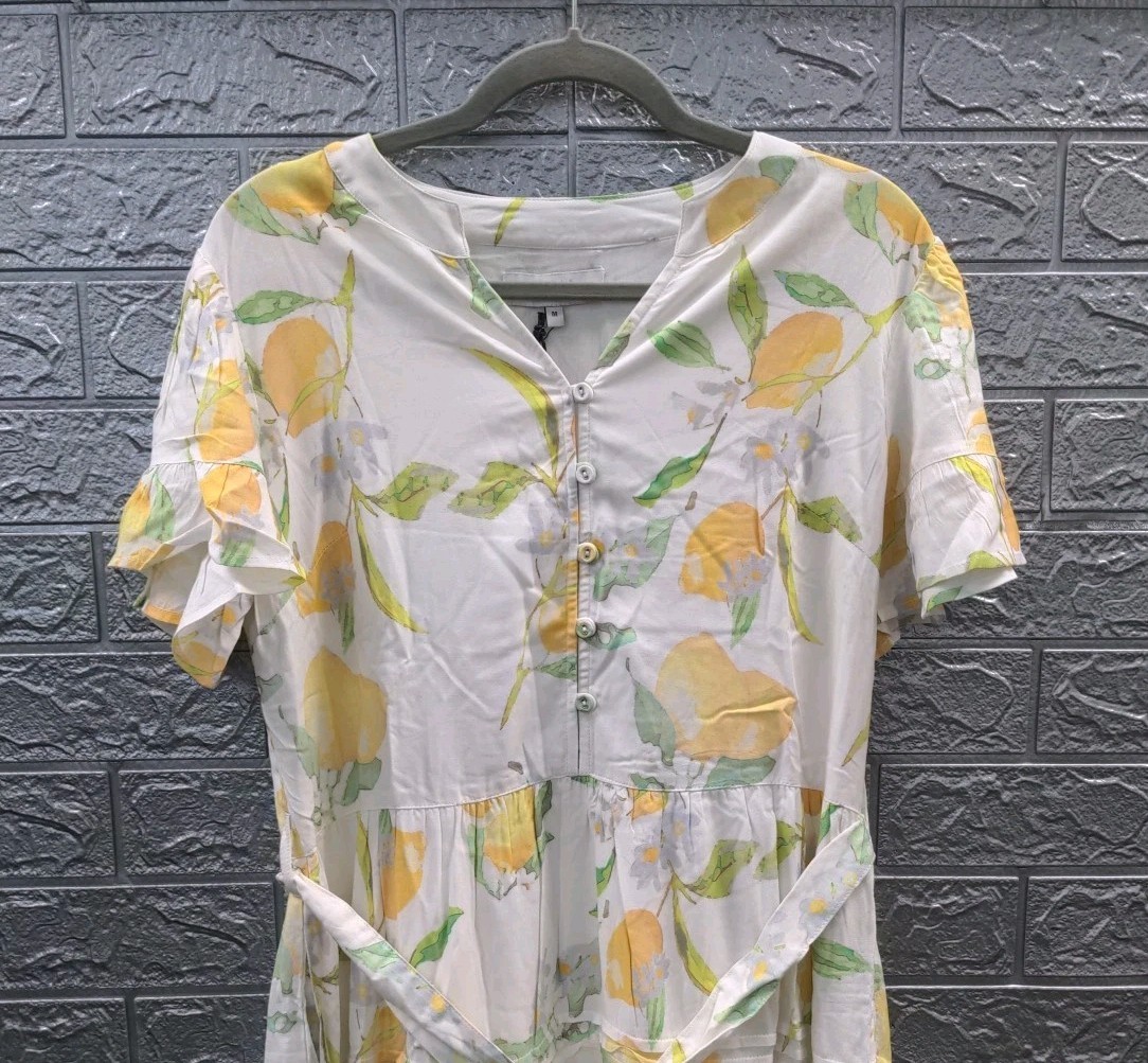 New Merrick White Occasion Lemon Dress Size M