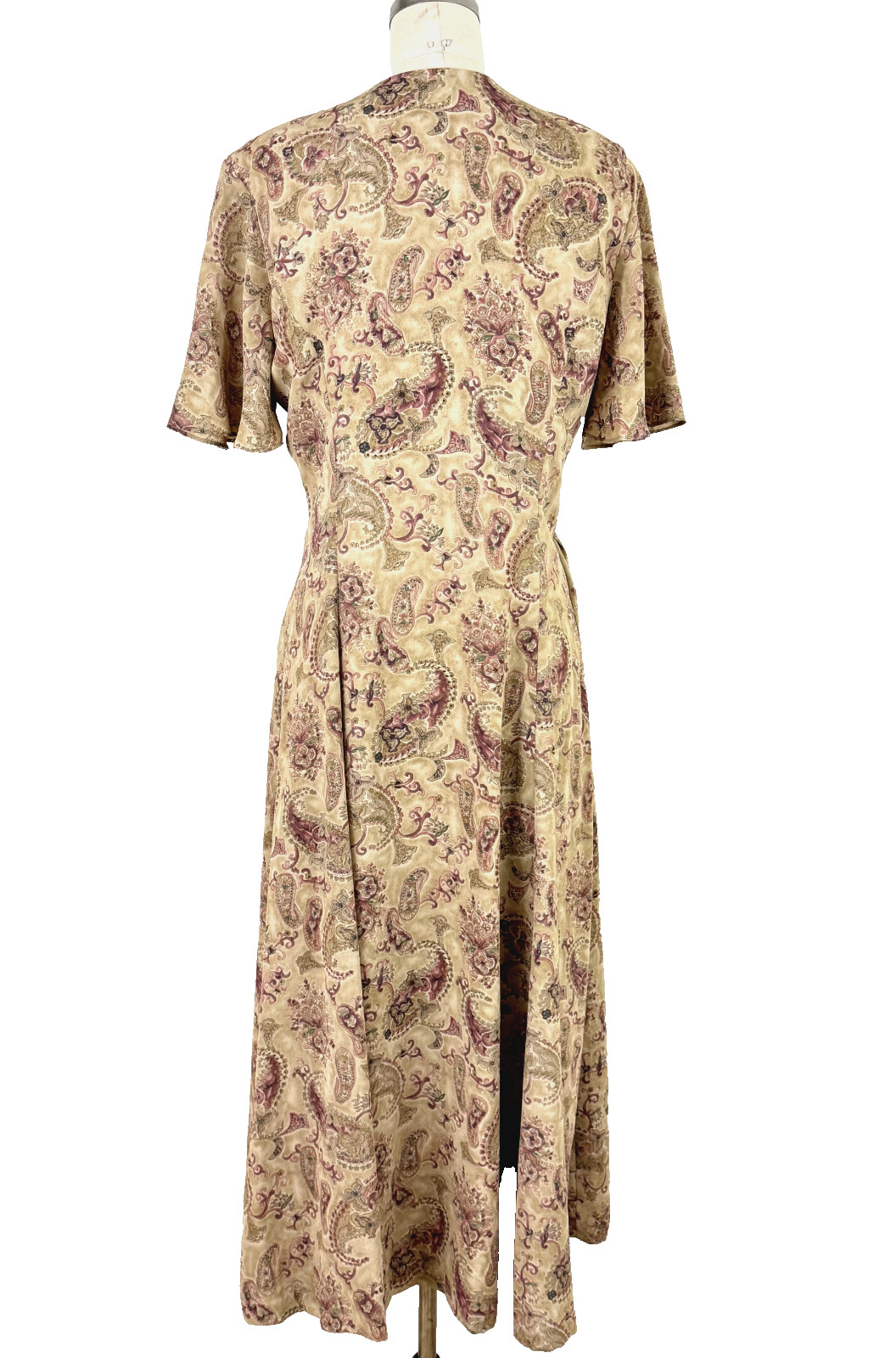VTG Liz Claiborne Collection Wrap Dress Long Midi Floral Paisley Size 8 Romantic
