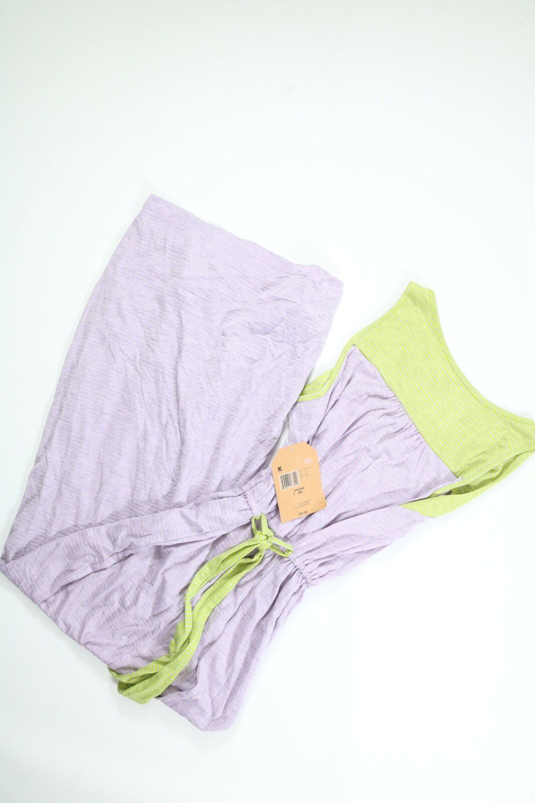 Women’s Route 66 Lavender Lime Stripes Sleeveless Dress XS NEW! NWT