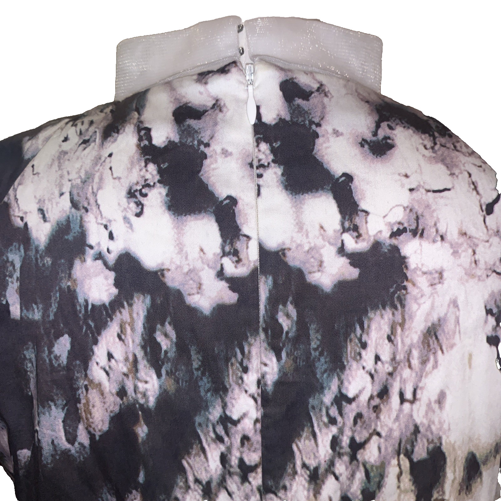 COS Stand-Up Net Collar Abstract Printed Dress. Size 42