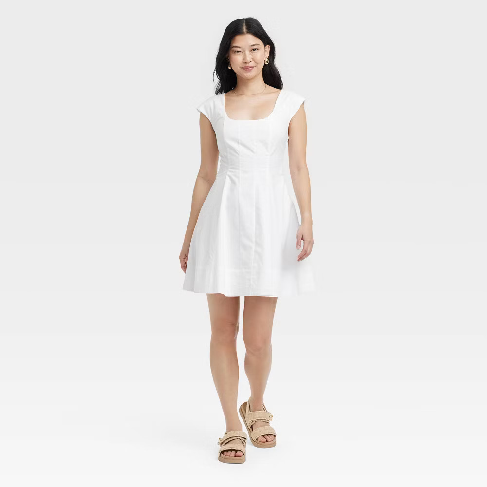 Women Corset Woven Mini A-Line Dress – A New Day White 14: