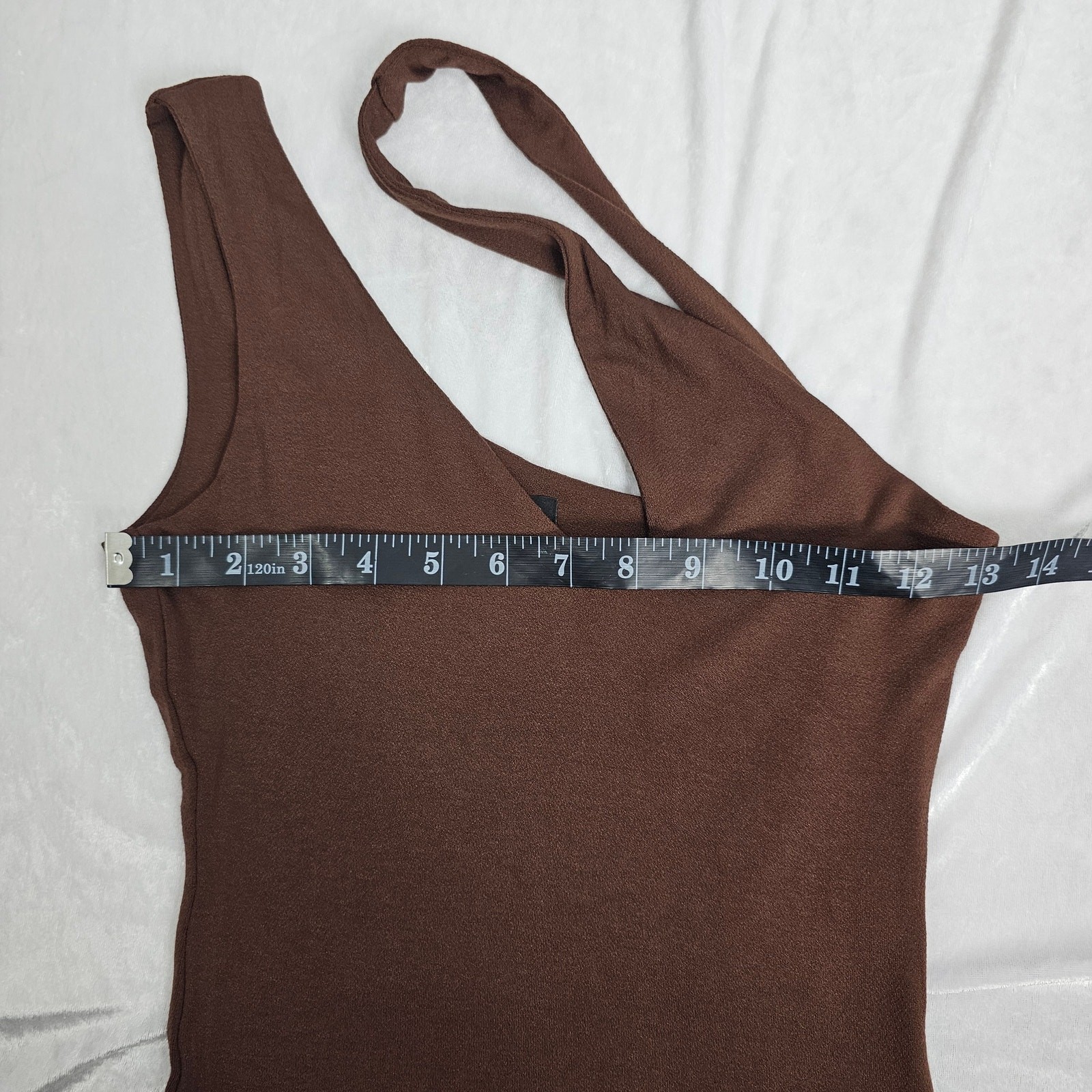 Naked Wardrobe Brown One Shoulder Front Slit Bodycon Mini Dress Size M NWOT