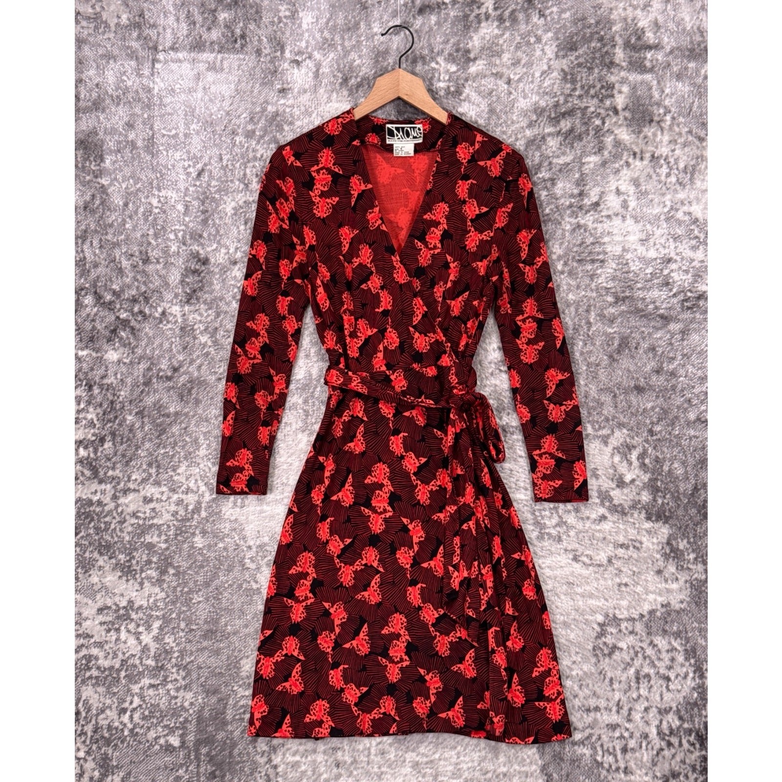 Vintage 90s Diane Von Furstenberg Wrap Dress 8 Womens Jersey Silk Butterfly
