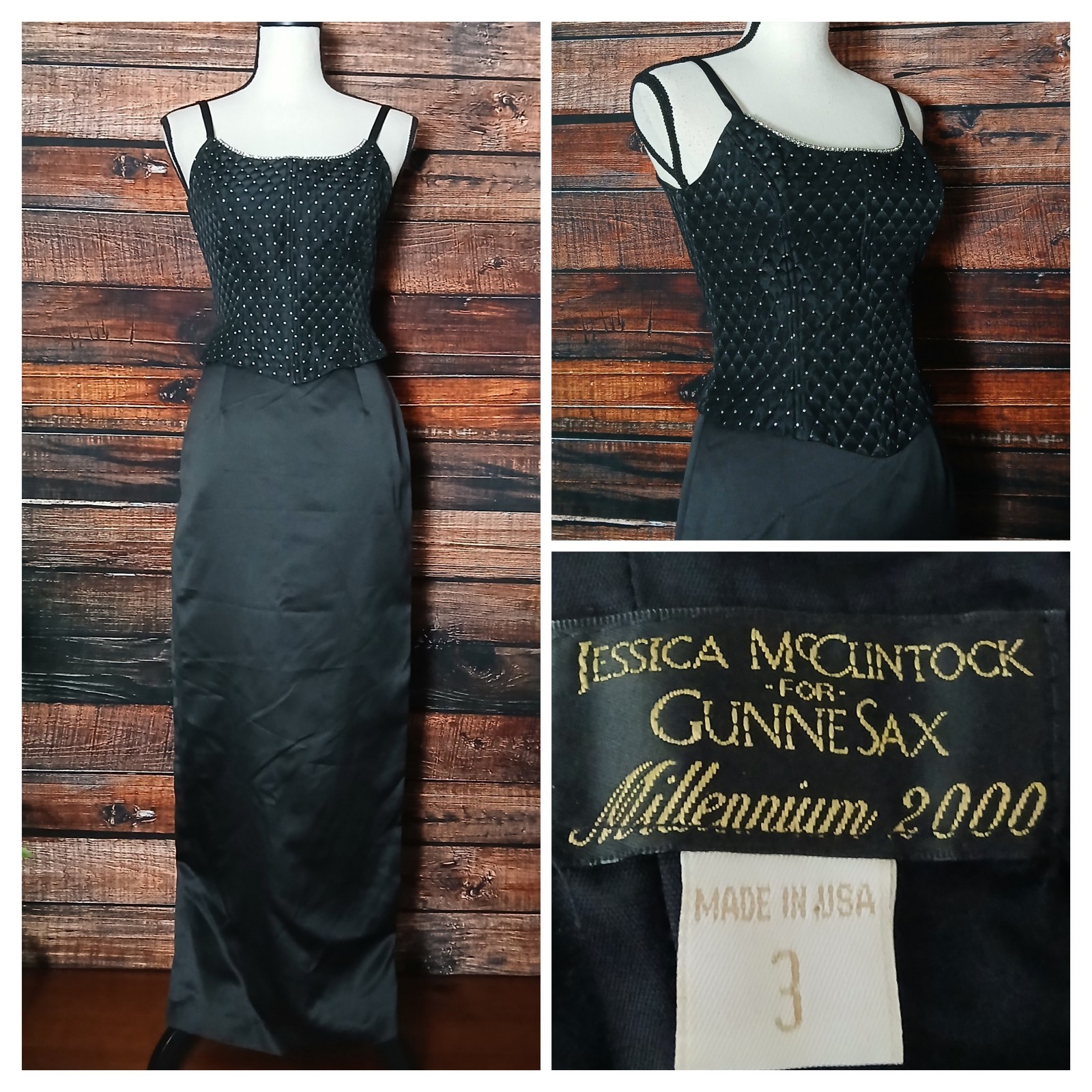 Jessica McClintock Gunne Sax Dress Size 3 Millennium 2000 Maxi Formal Vintage