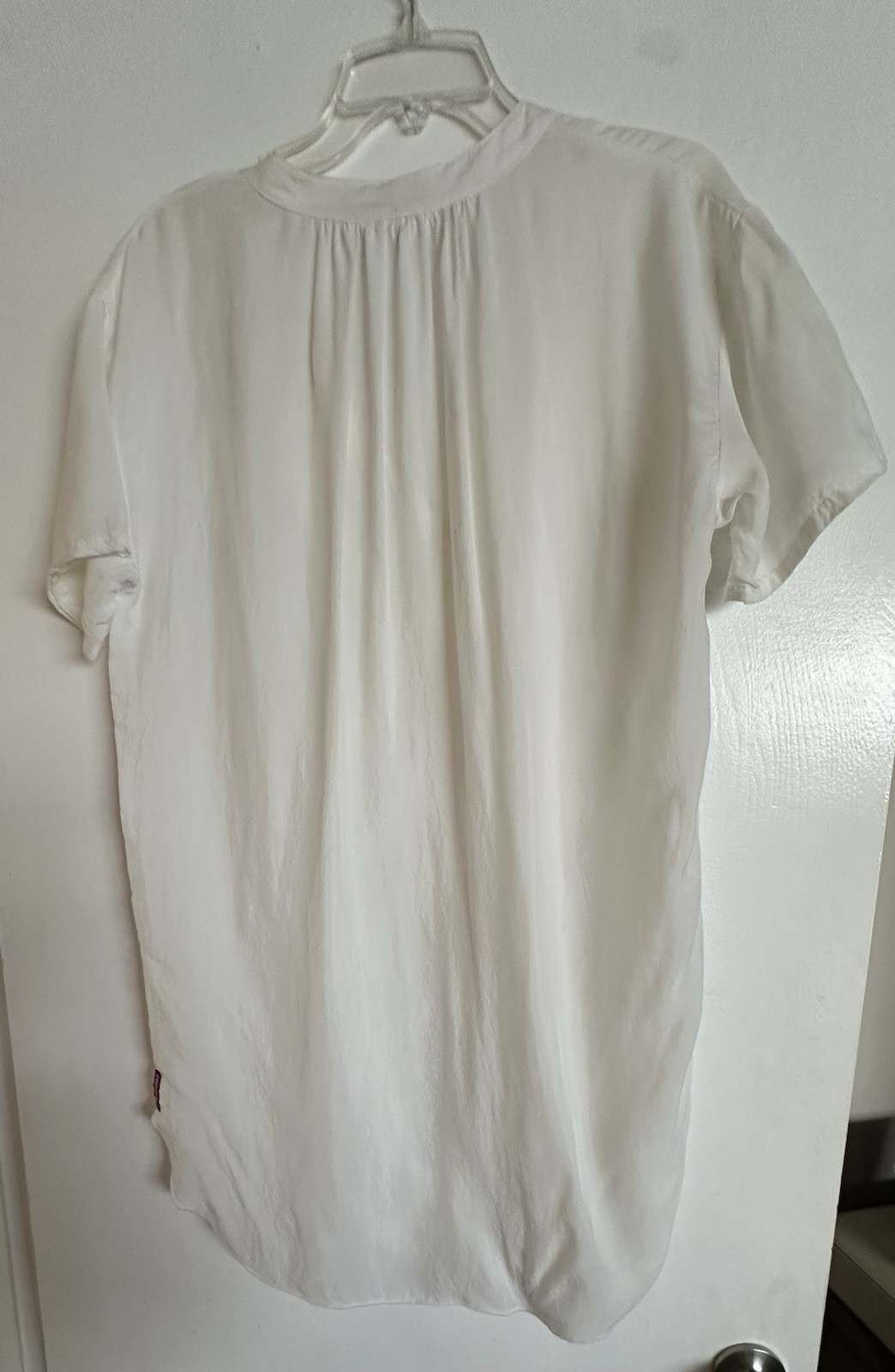 Hard Tail Short Sleeve Tunic Shirt Dress White Size Small