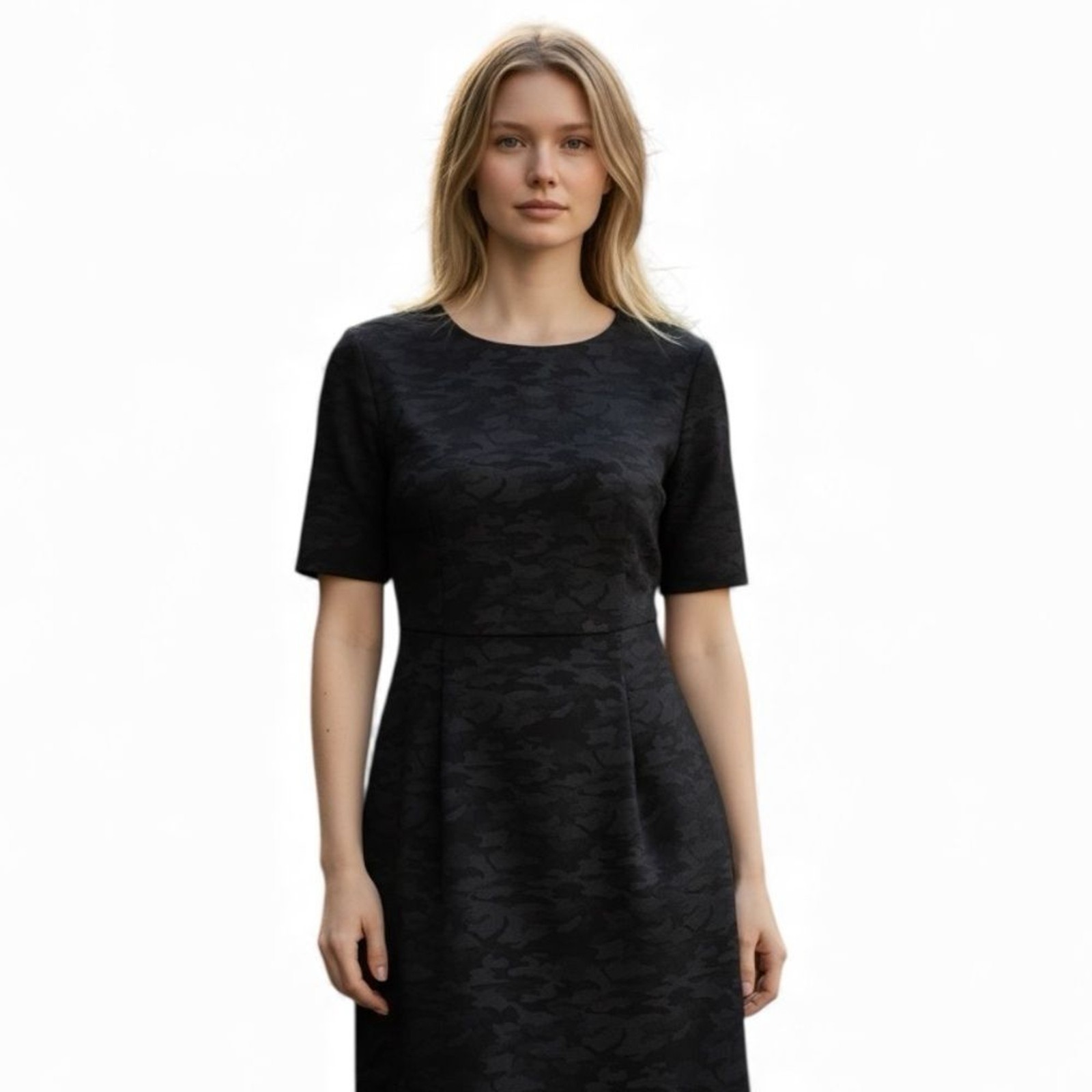 DREW CAMO Black Short Sleeve Drew Dress Size S