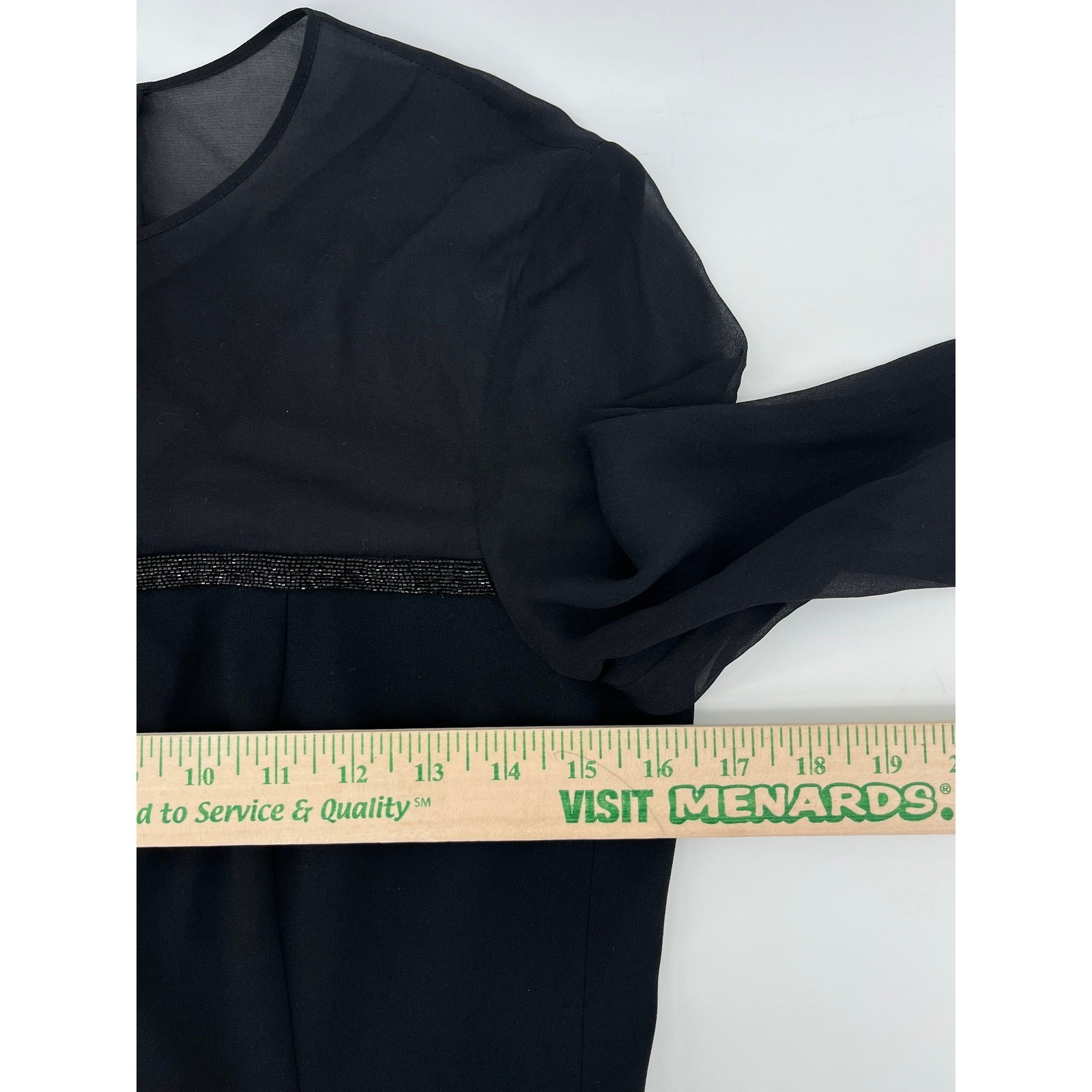 Escada Dhrti Black Beaded Sheer Mesh Illusion Midi Dress Silk S 36 NEW $1595