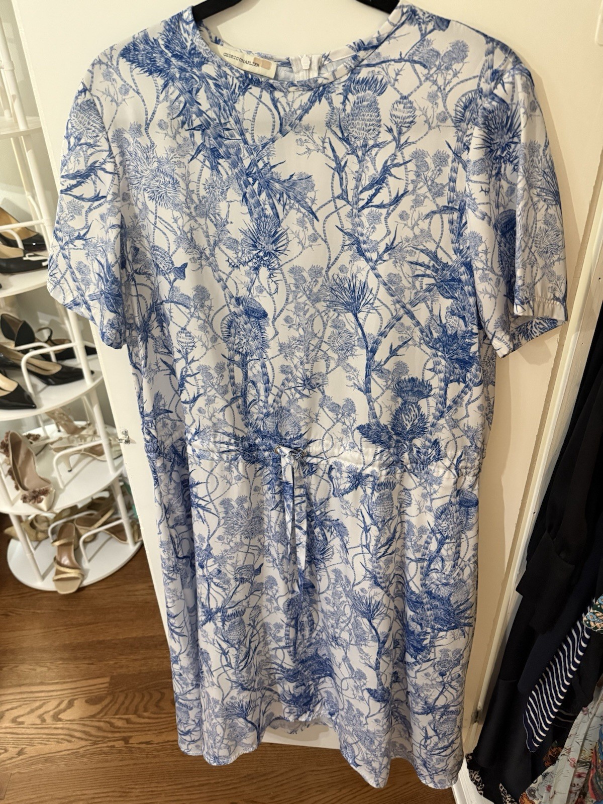 Cedric Charlier Printed Drawstring Dress Size 8