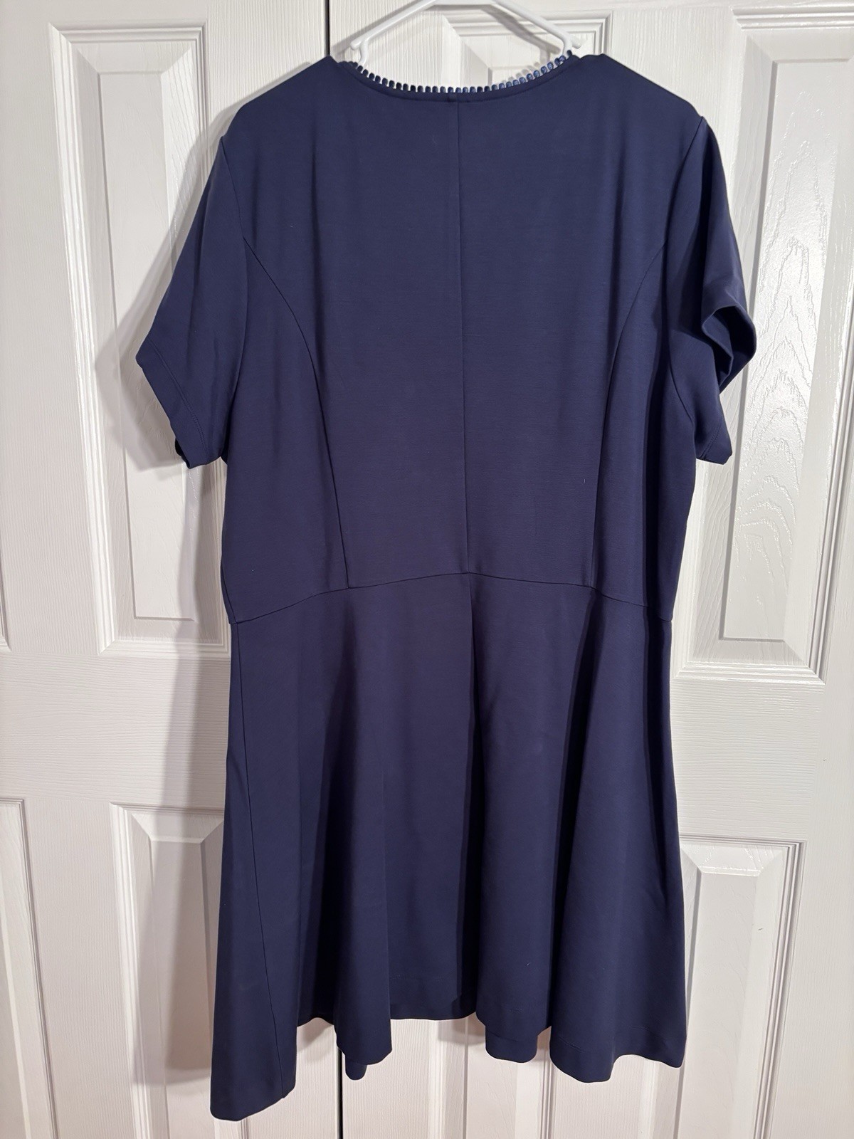 NWT Draper James Ponte Navy XXL V-Neck Short Sleeve Knee Fit & Flare Dress ECP