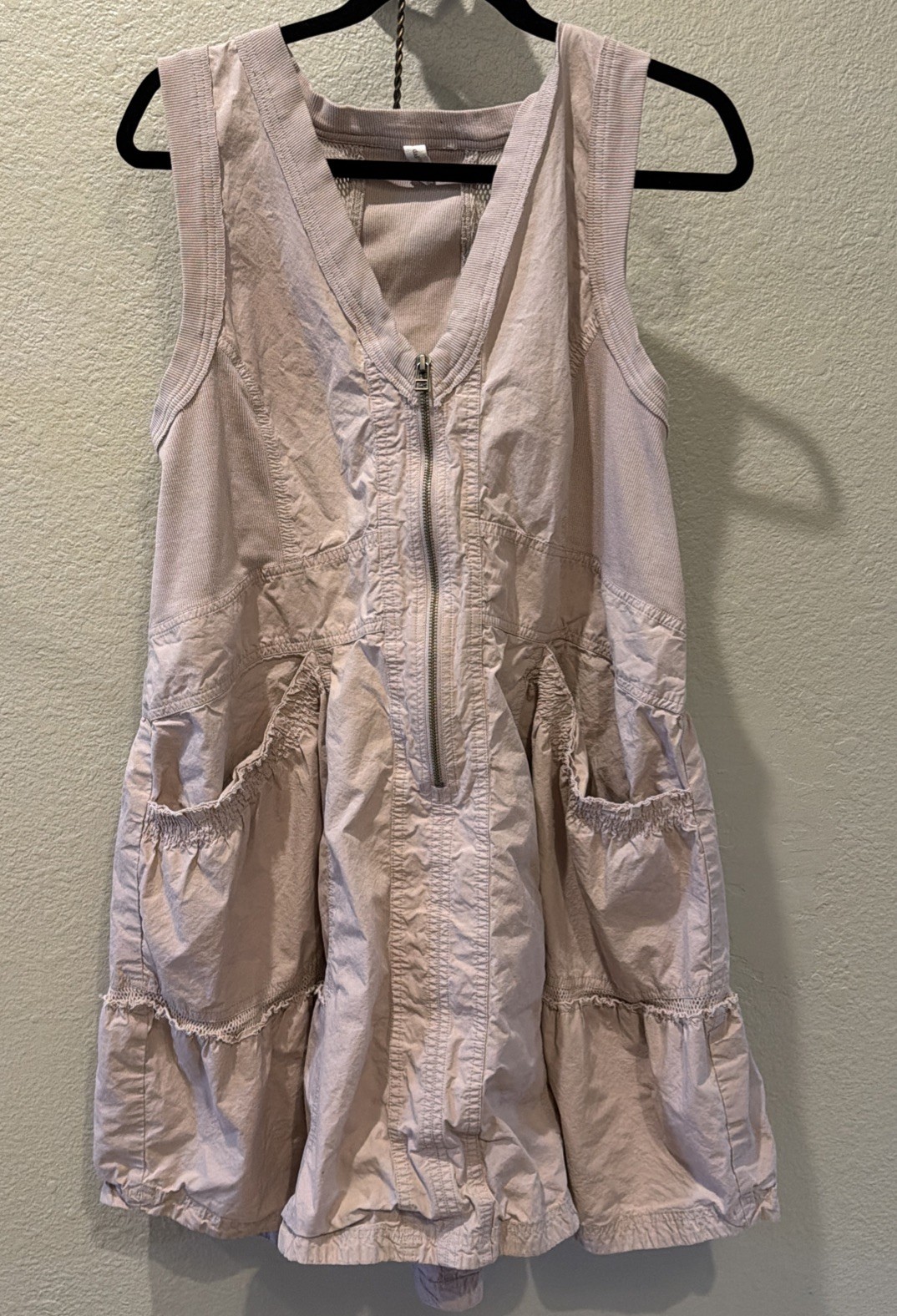 Daily Practice Anthropologie Trek Utility Mini Dress Muted Rose Womens XL