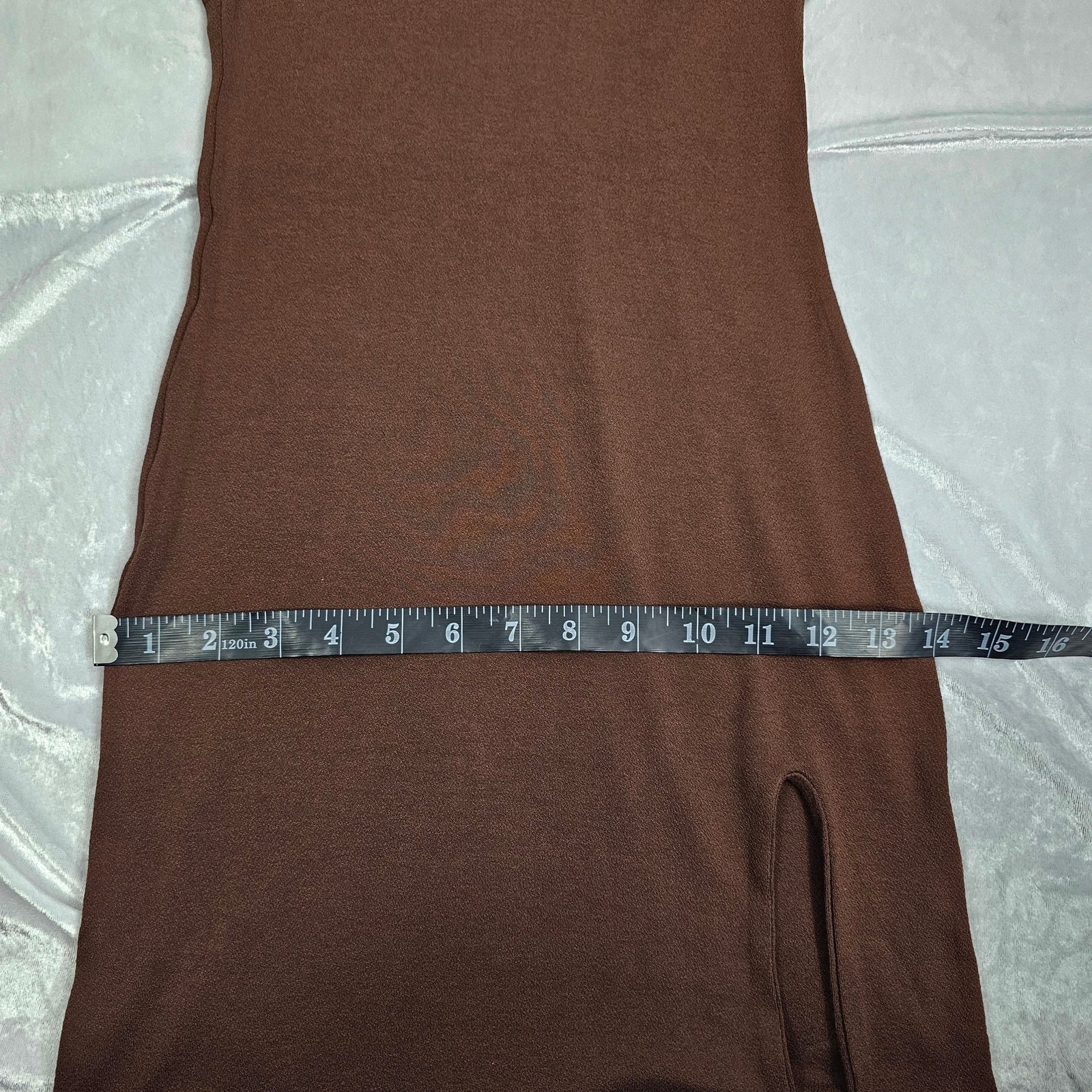 Naked Wardrobe Brown One Shoulder Front Slit Bodycon Mini Dress Size M NWOT