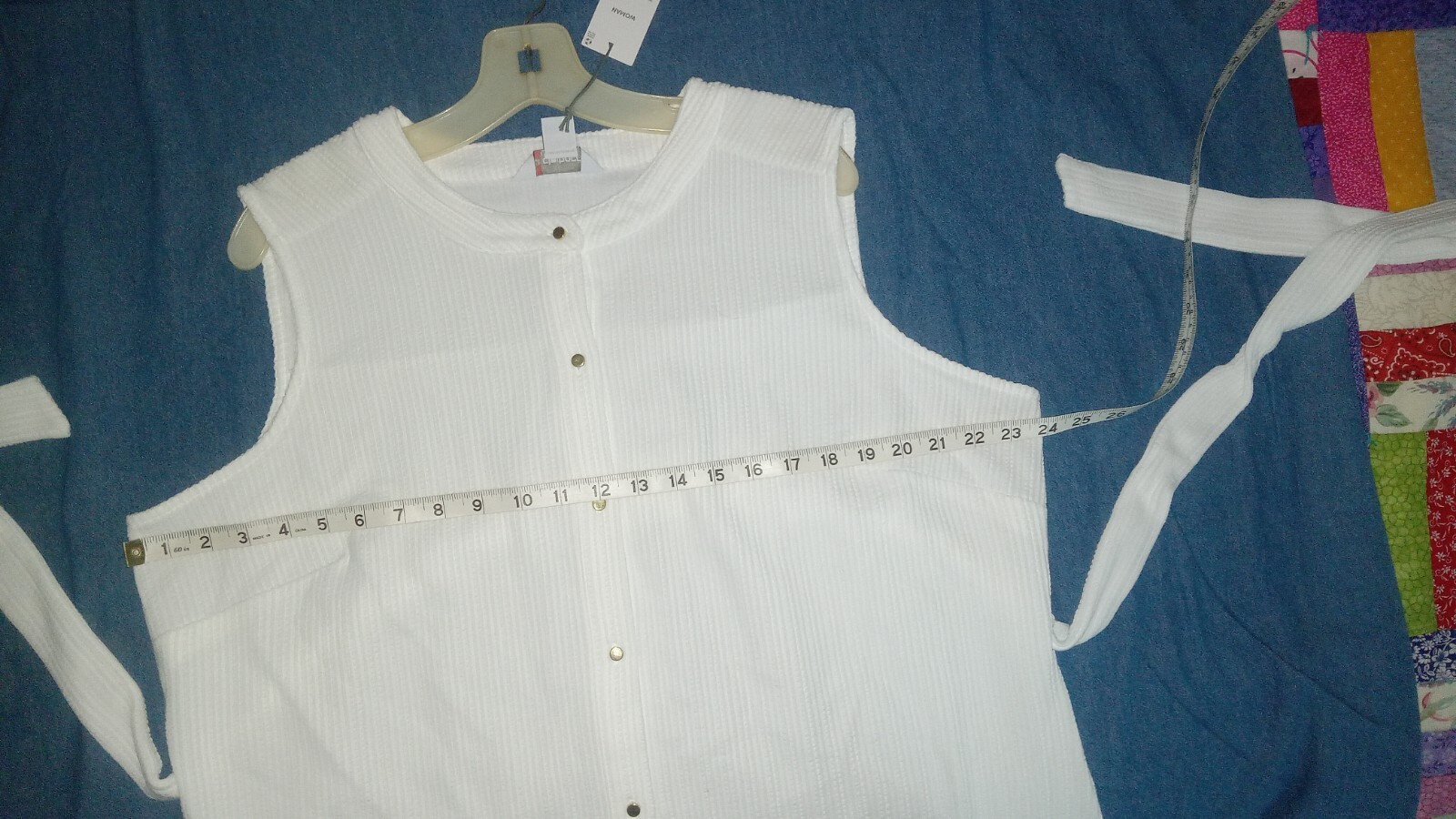 NWT Liz Claiborne White Sleeveless At Knee Buttondown TieBelt Tshirt Dress Sz 1X