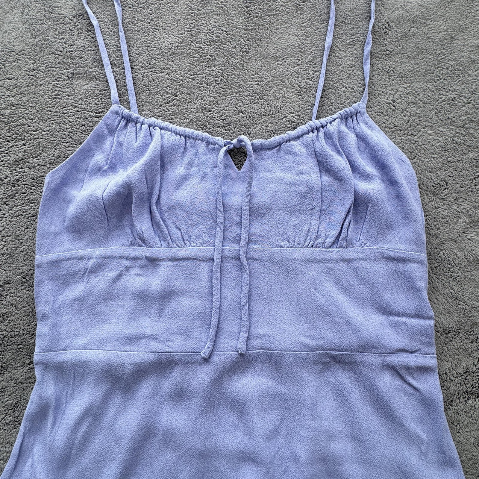 Wilfred Dress Womens 6 Purple Sundress A-Line Strappy Scoop Neck Smocked