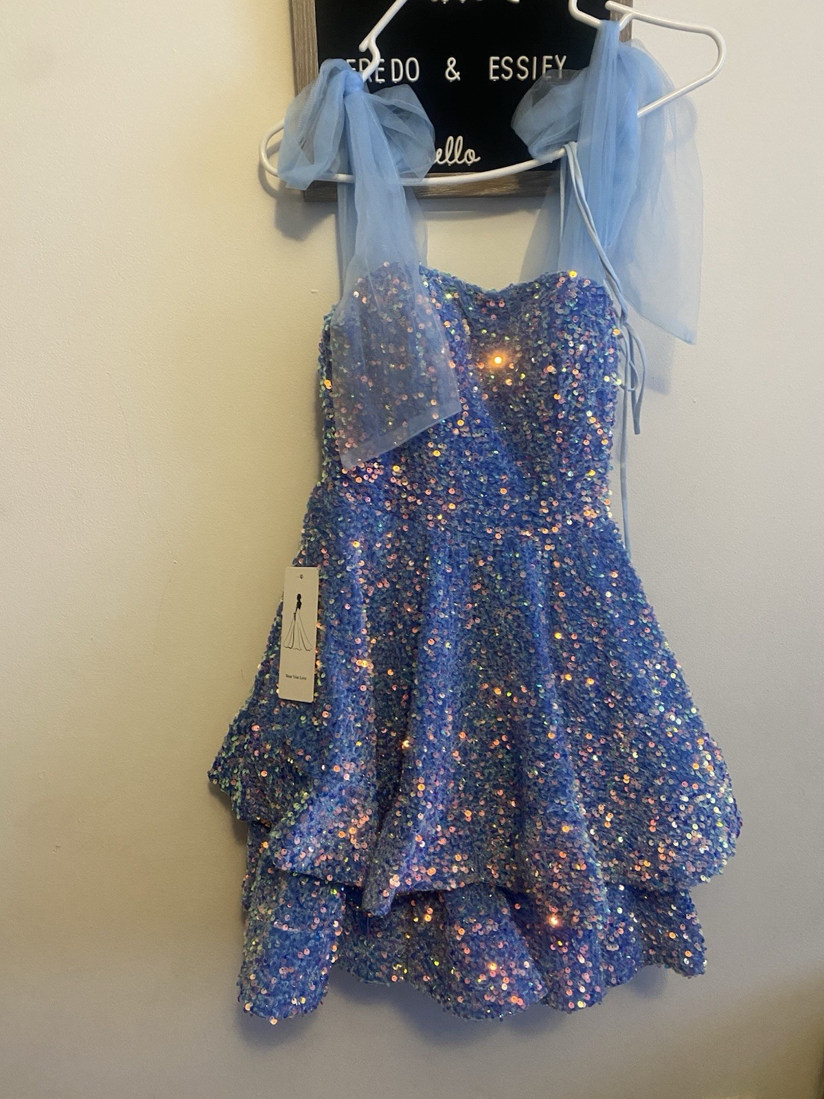 Wear Your Love Womens Blue Sequin Tutu Dress Size 0