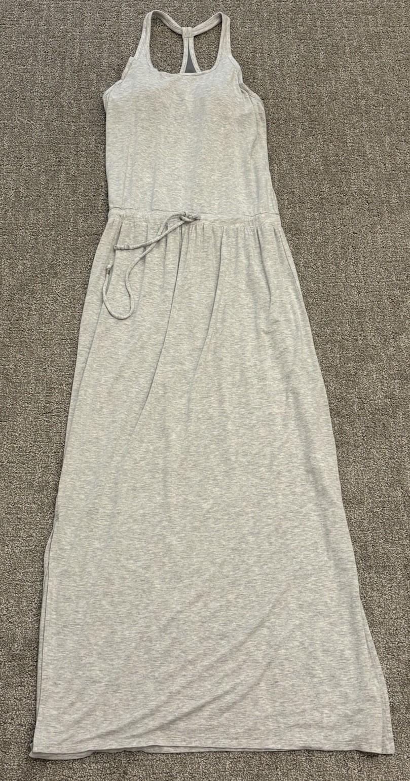 Athleta Cressida Drawstring Waist Maxi Dress Heather Grey Women’s X-Small