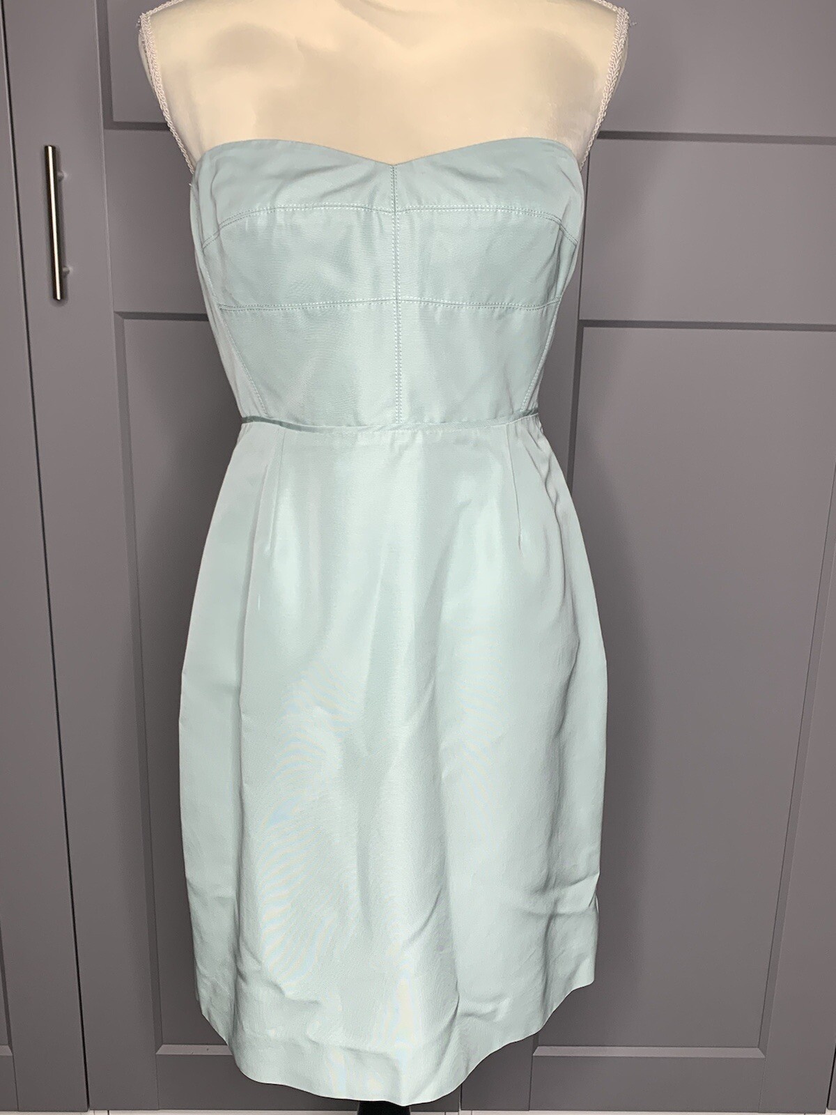 J. Crew Erica Sheath Dress Womens 6 Light Teal Cocktail Zip & Hook Closure Lined