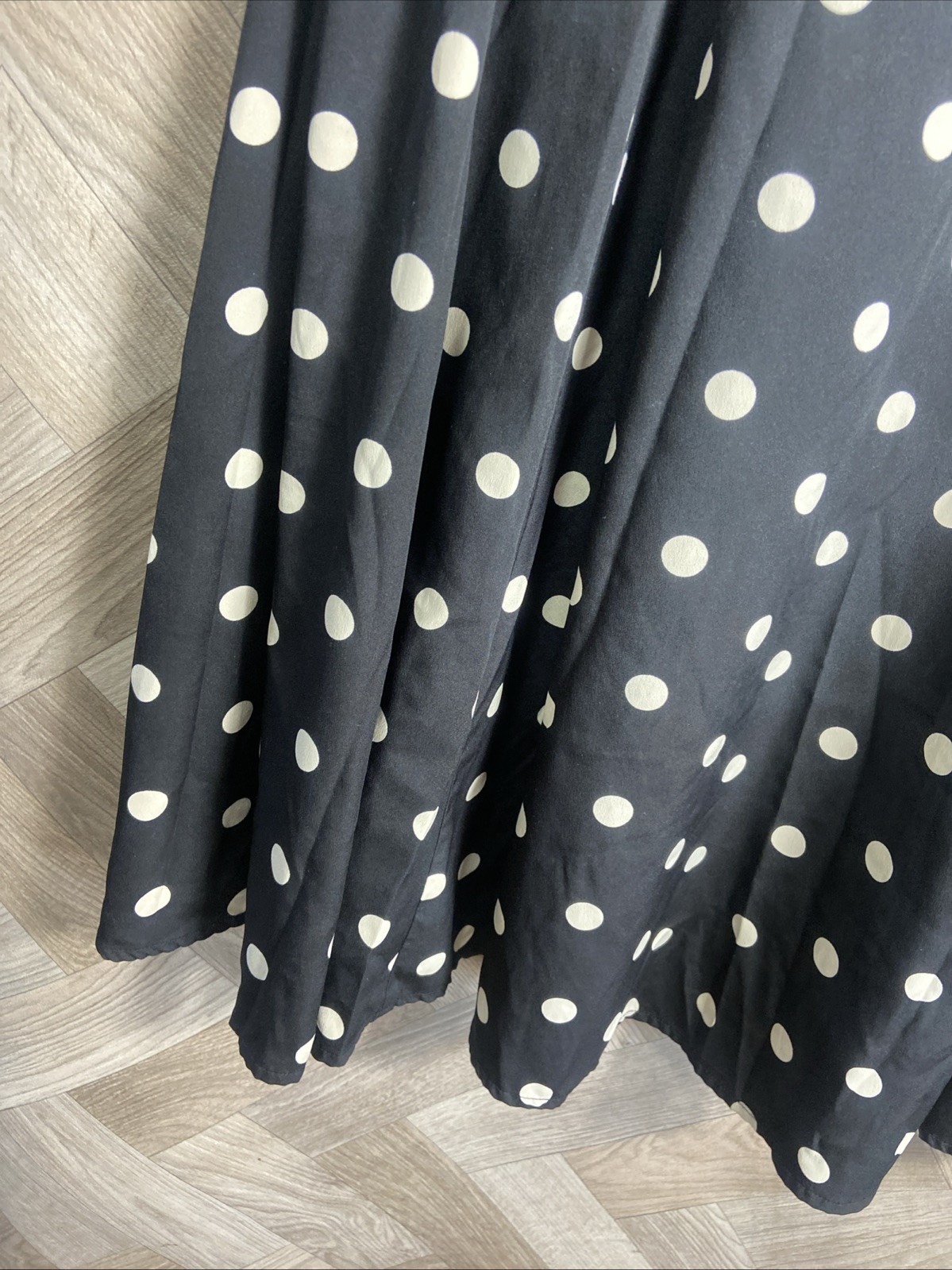 Hell Bunny Vixen Black & Cream Polka Dot Dress Rockabilly Retro Size 3XL / UK 20