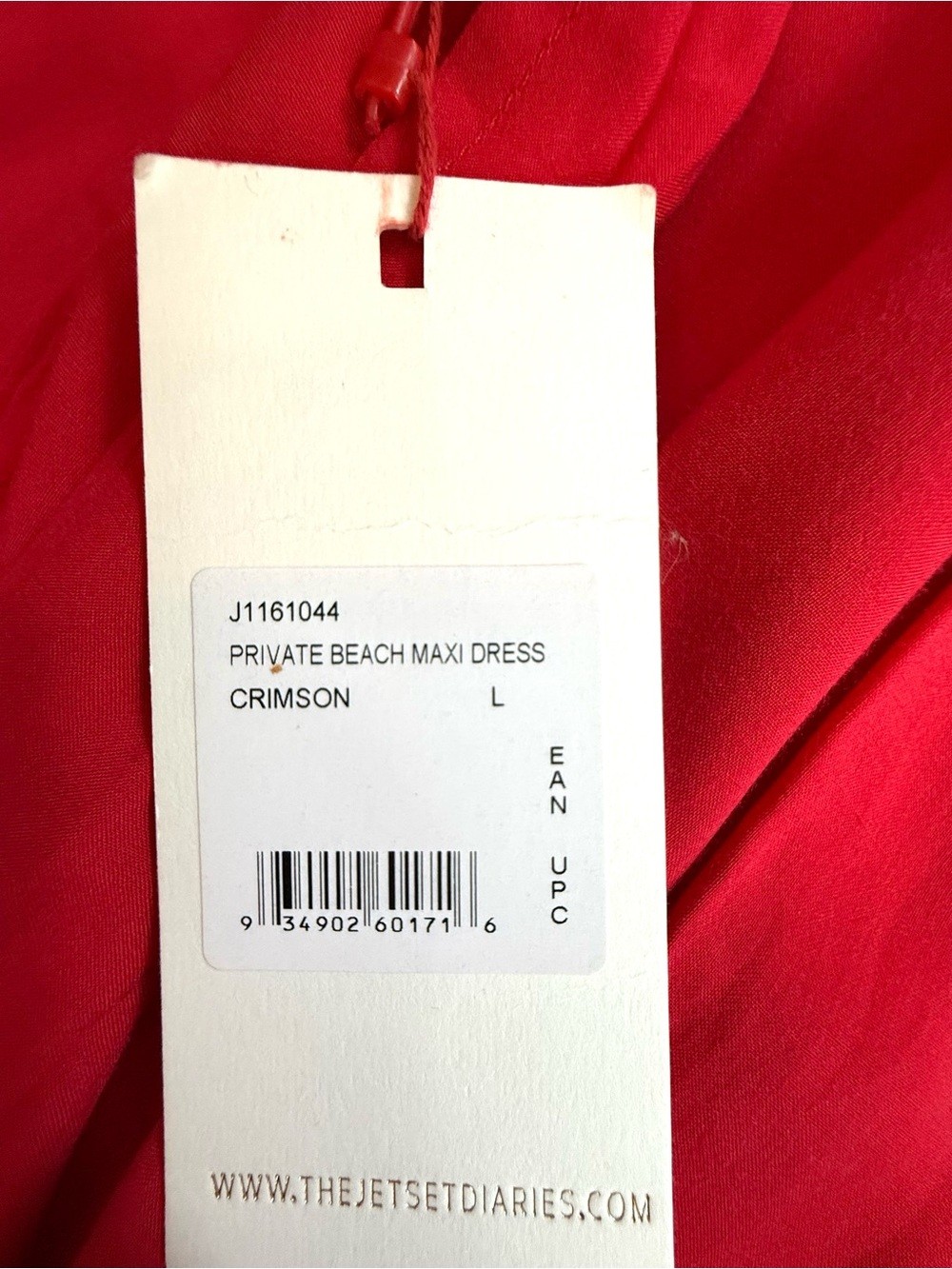 The Jetset Diaries Private Beach Maxi Dress Red Lace Slit Size L NWT